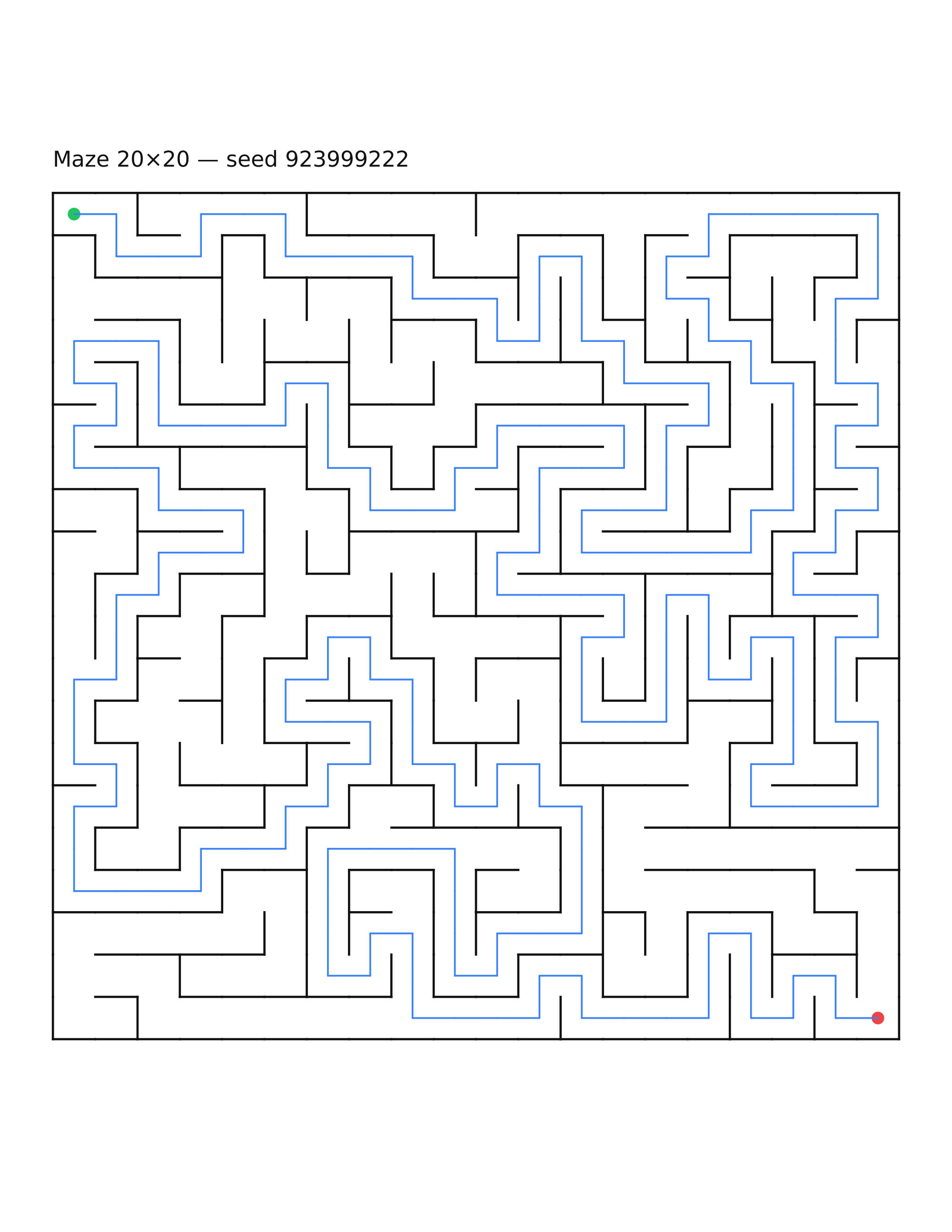 Maze 20×20 #19 — solution
