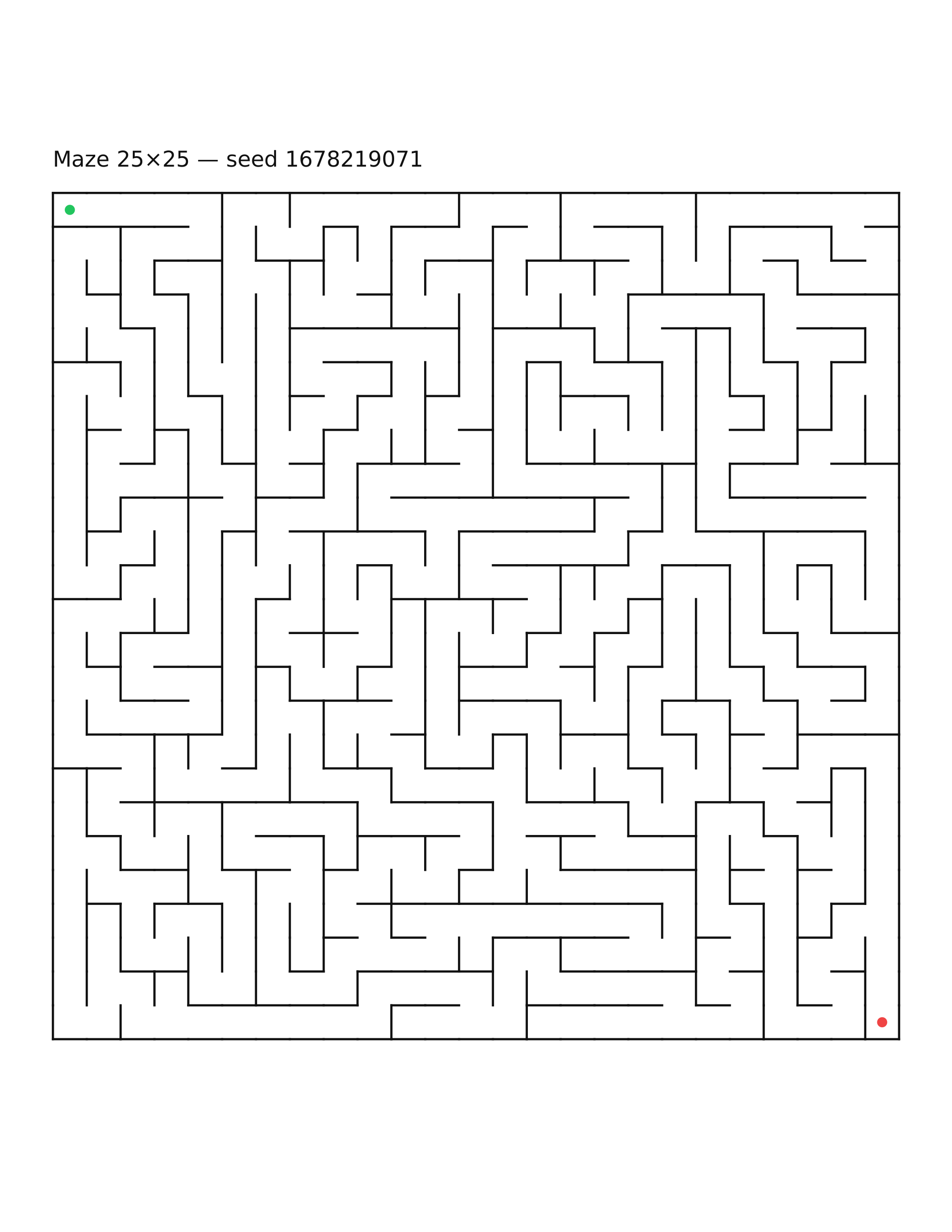 Maze 25×25 #19