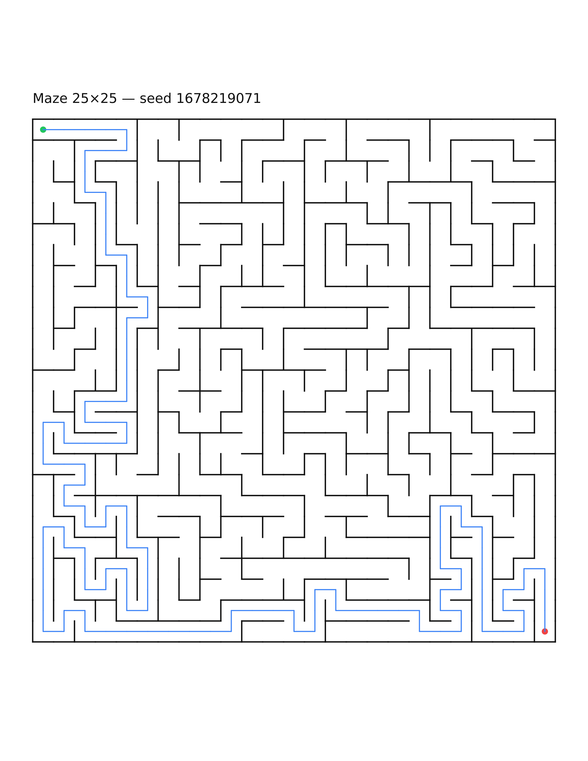 Maze 25×25 #19 — solution