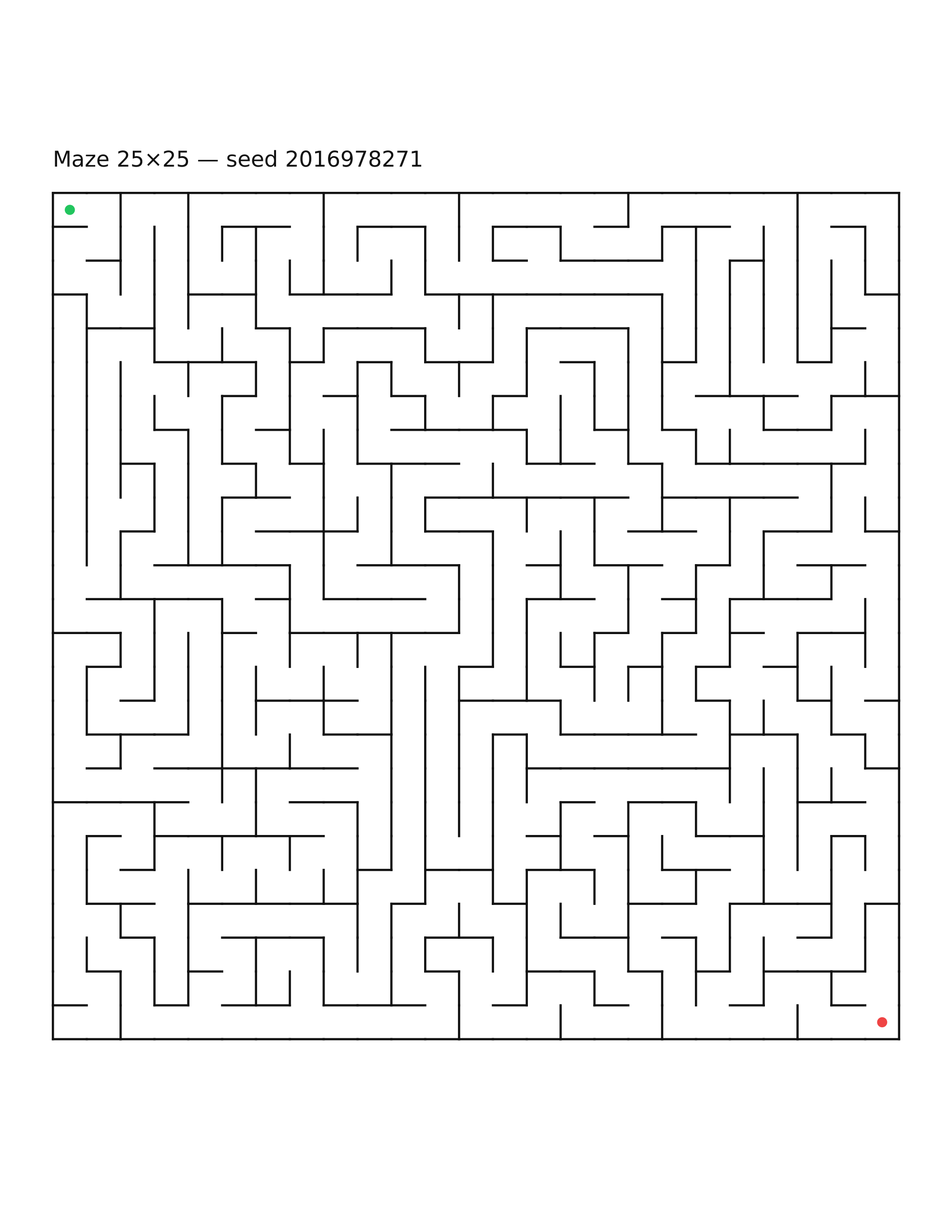 Maze 25×25 #16