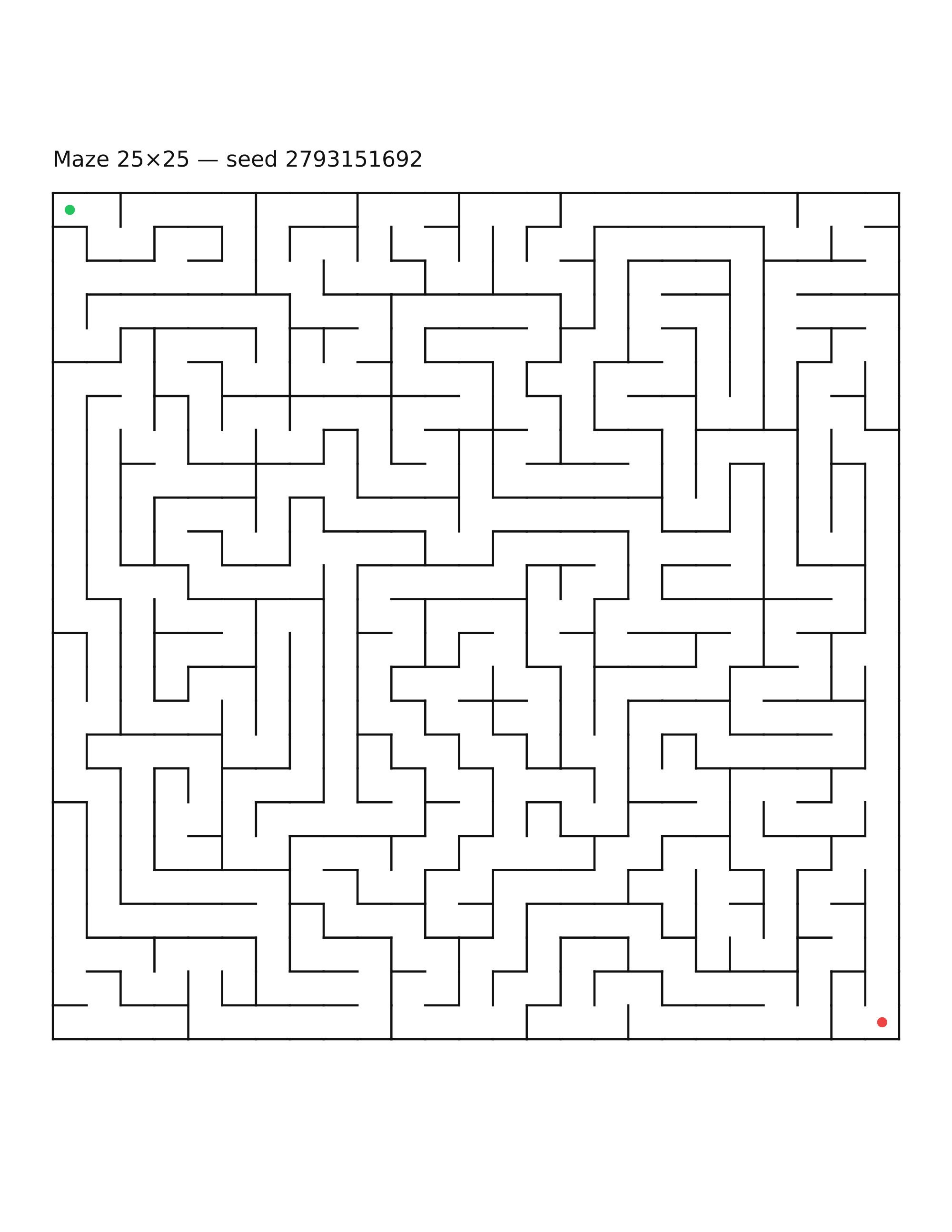 Maze 25×25 #17