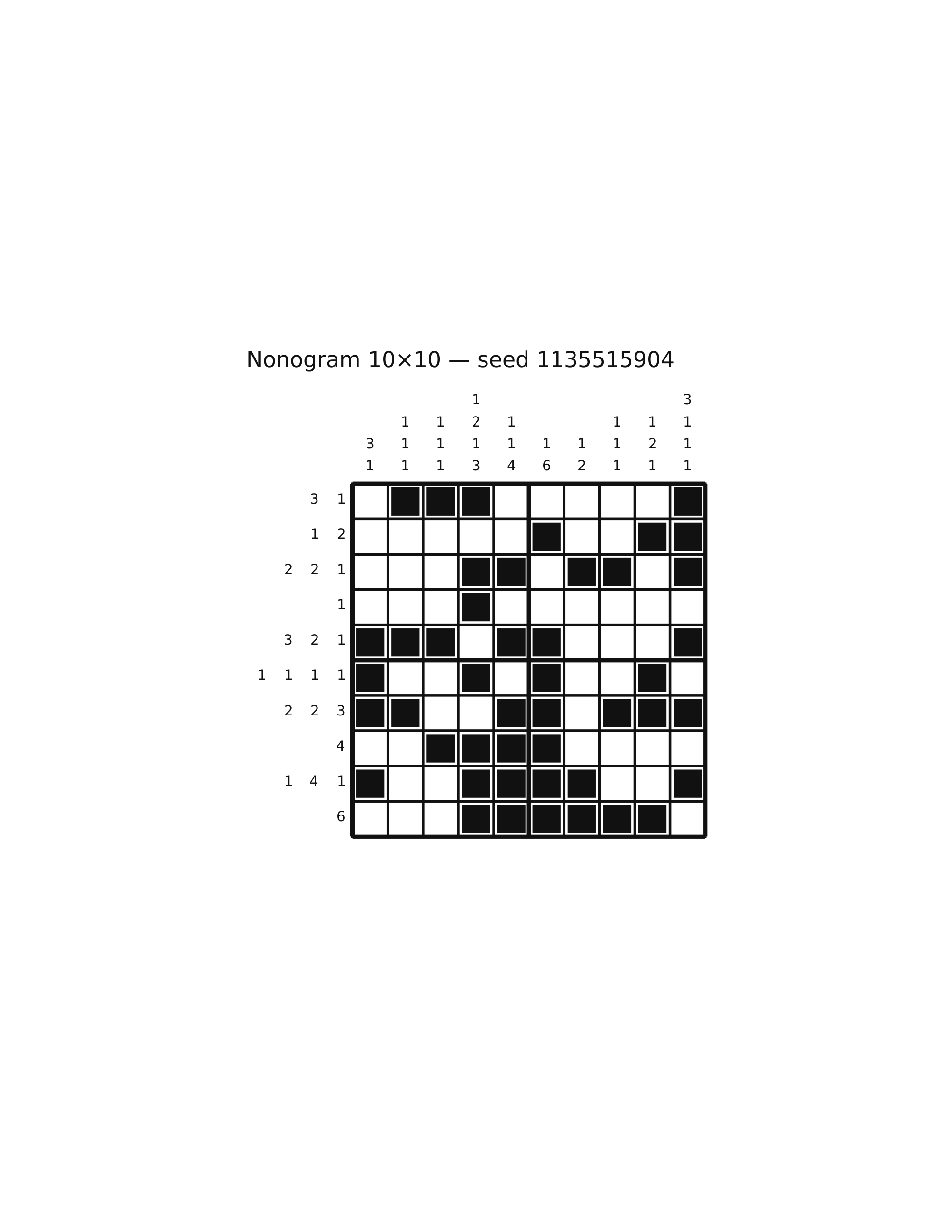 Nonogram 10×10 #11 — solution