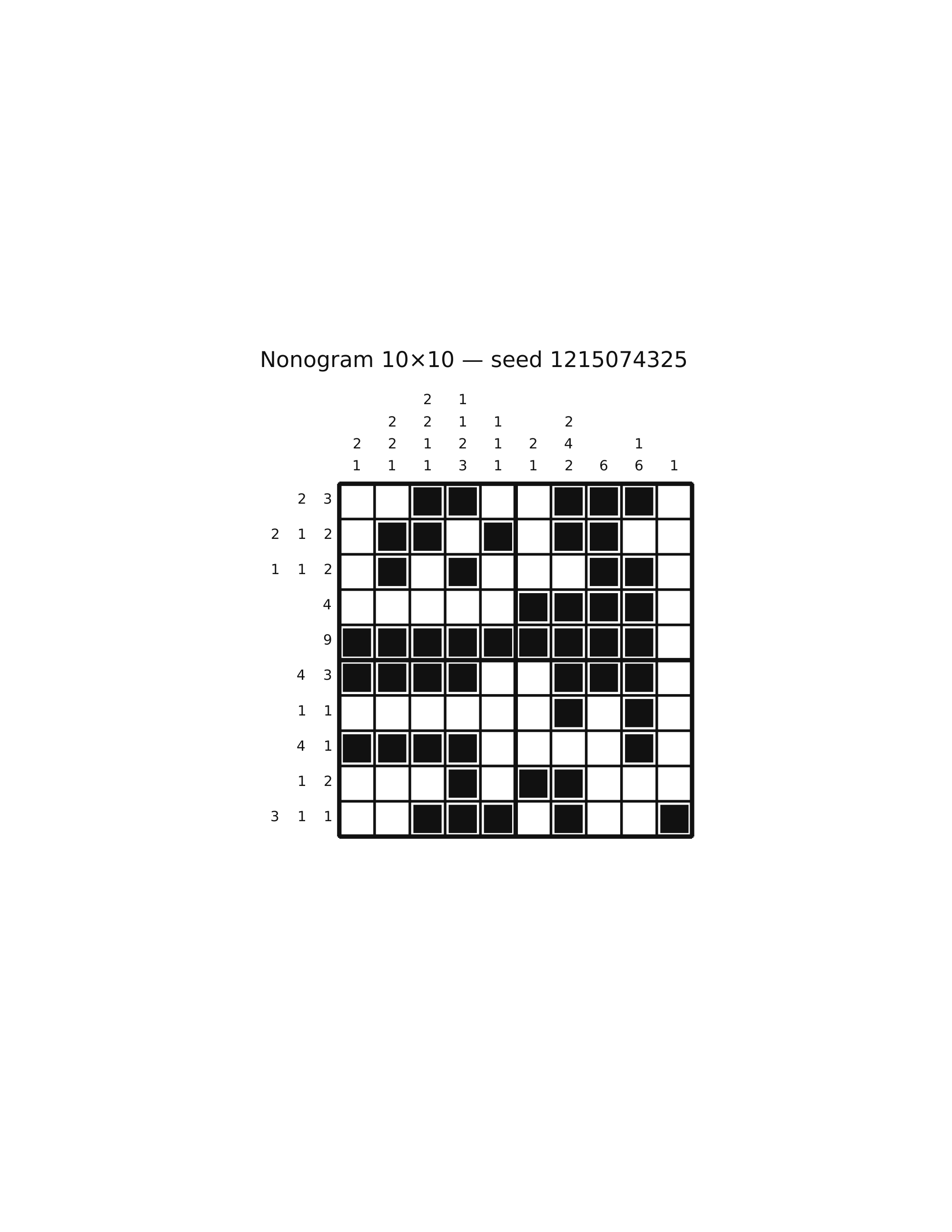 Nonogram 10×10 #61 — solution