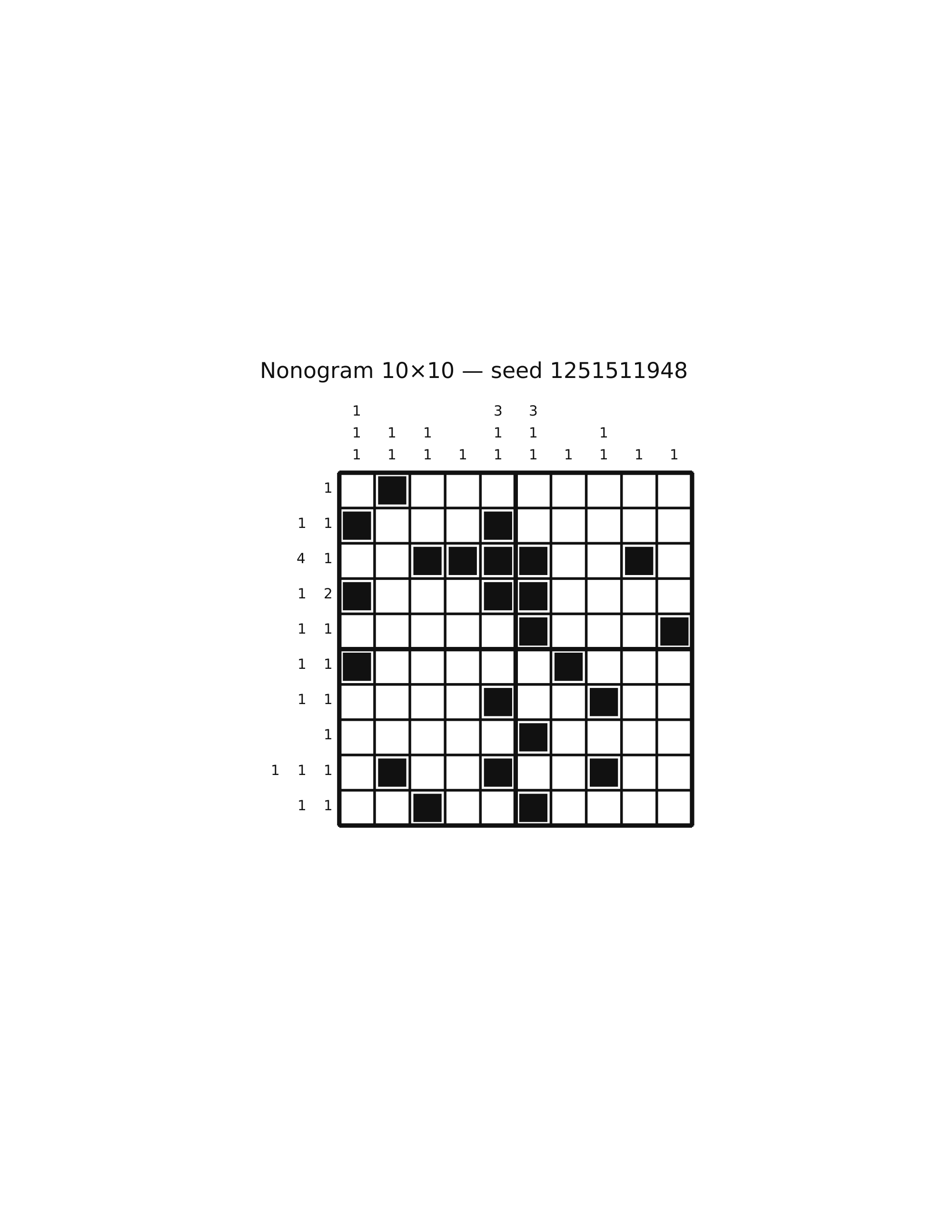 Nonogram 10×10 #25 — solution