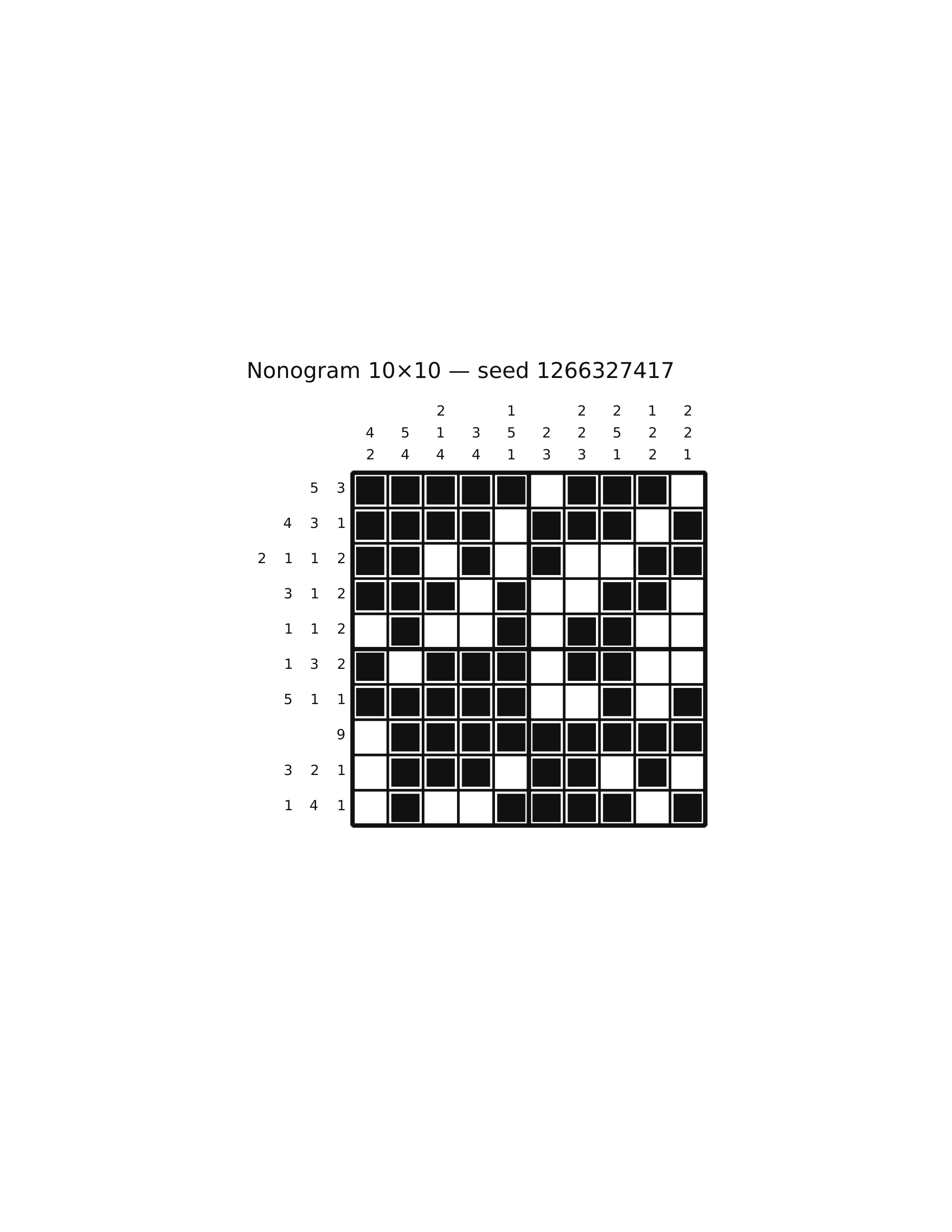 Nonogram 10×10 #61 — solution