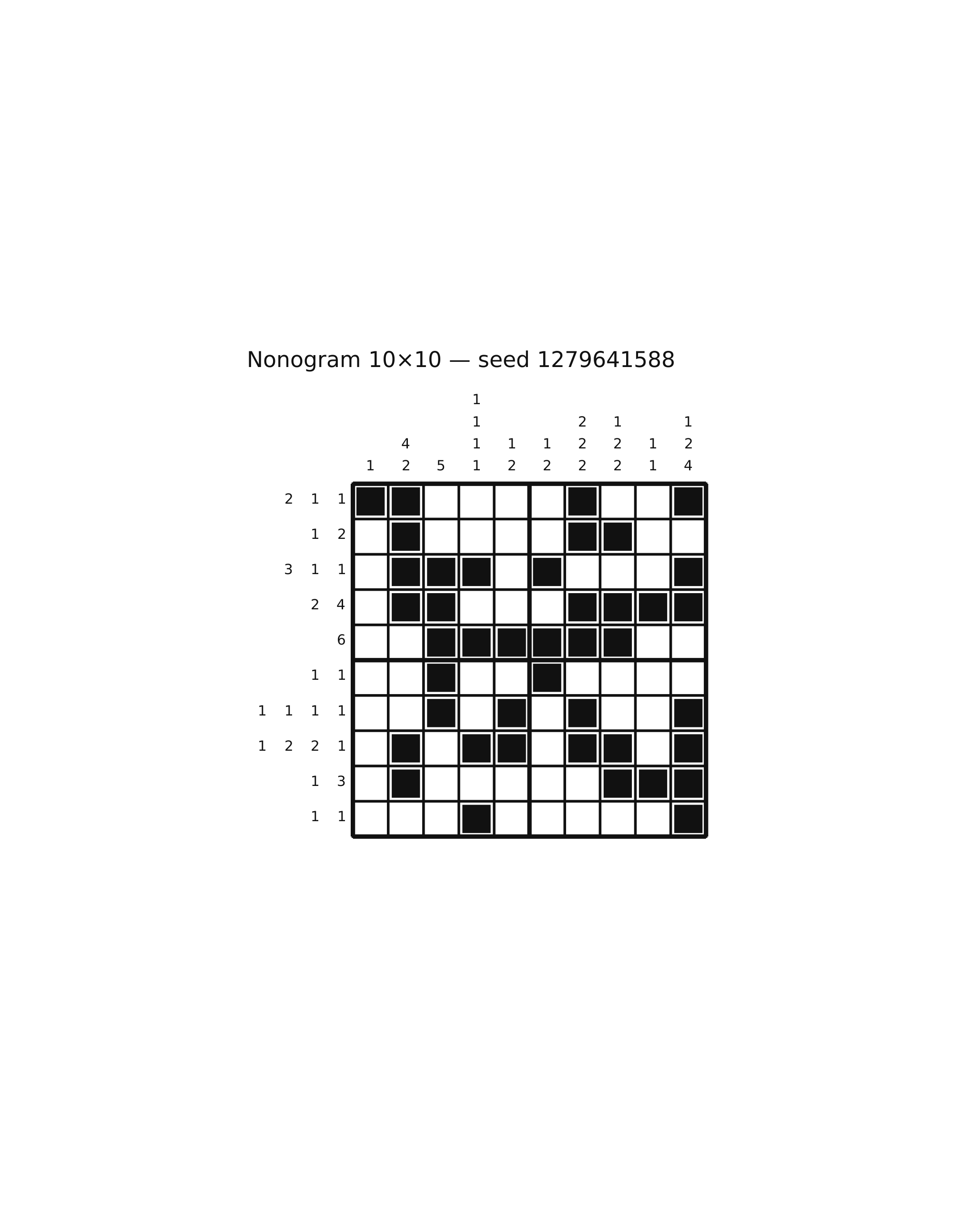 Nonogram 10×10 #59 — solution