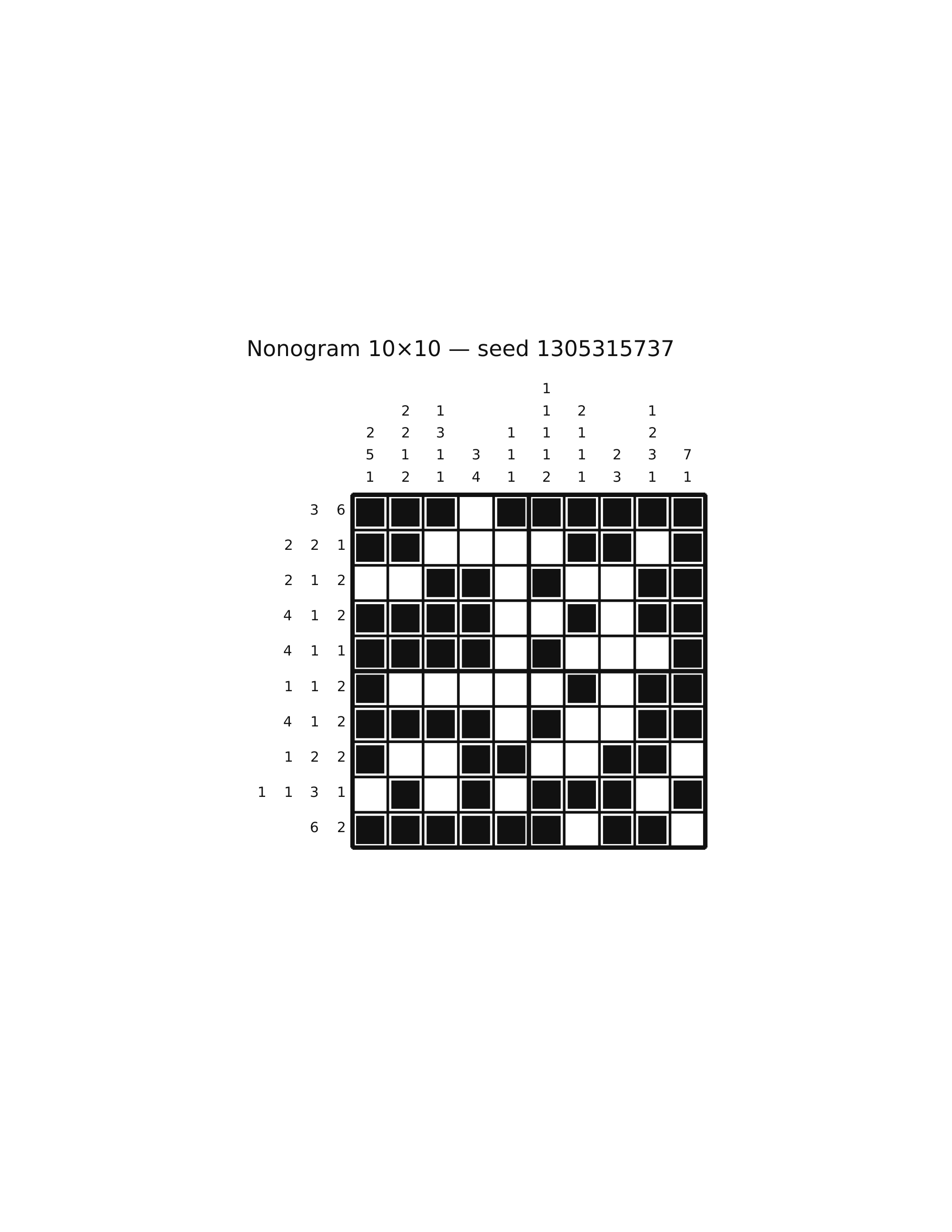 Nonogram 10×10 #58 — solution