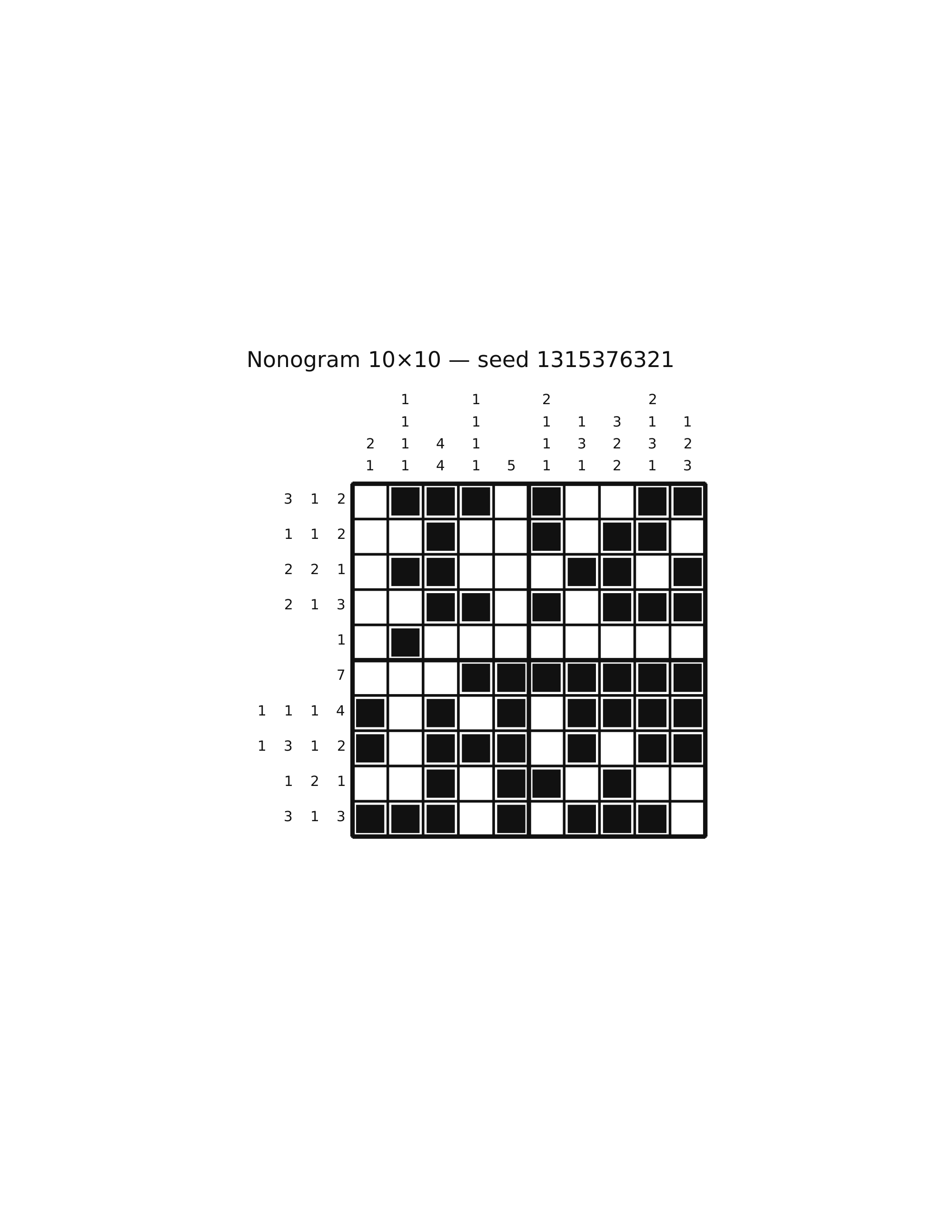 Nonogram 10×10 #53 — solution