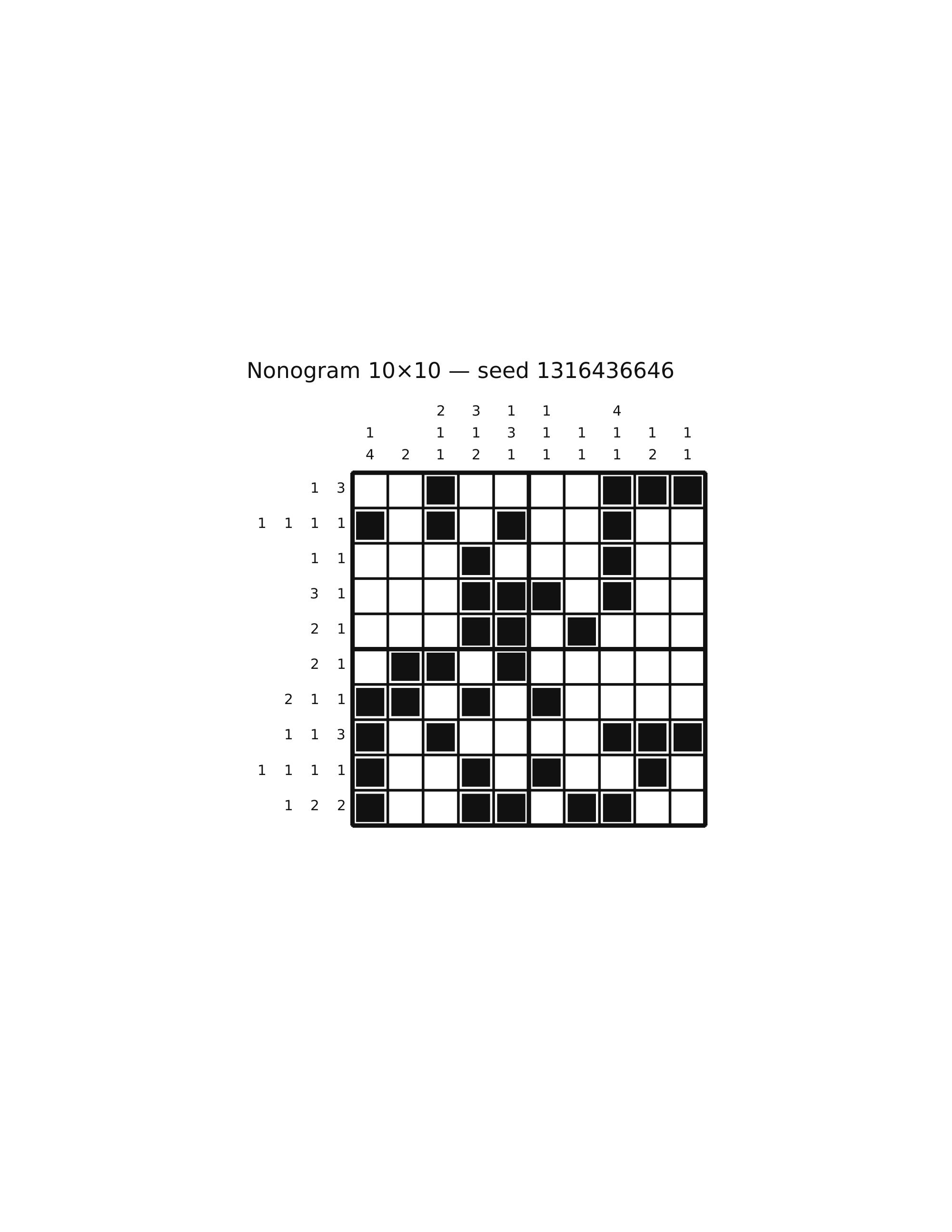 Nonogram 10×10 #62 — solution