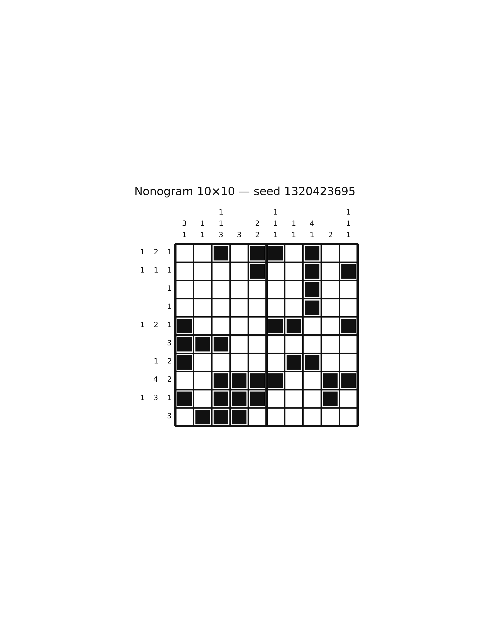 Nonogram 10×10 #40 — solution