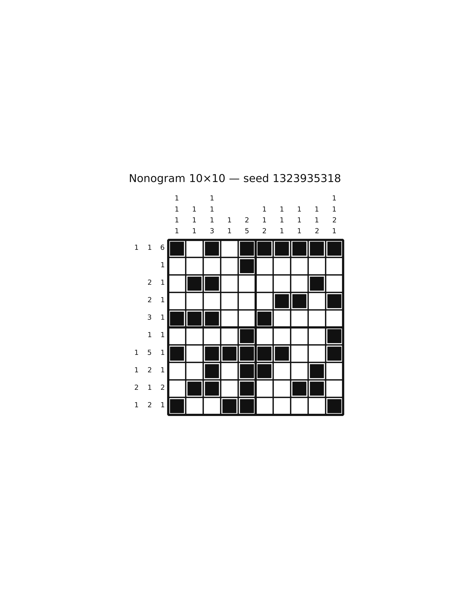 Nonogram 10×10 #54 — solution
