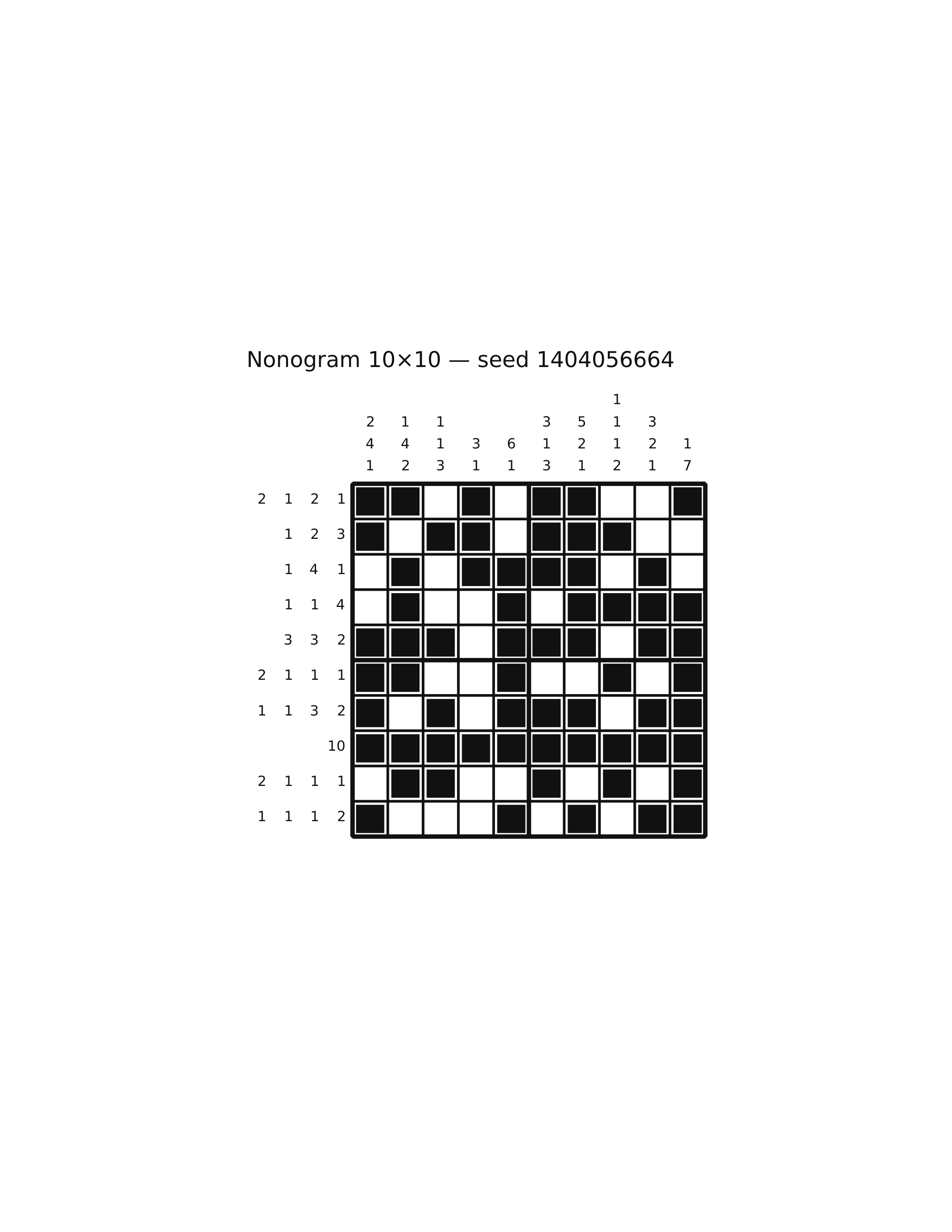 Nonogram 10×10 #51 — solution