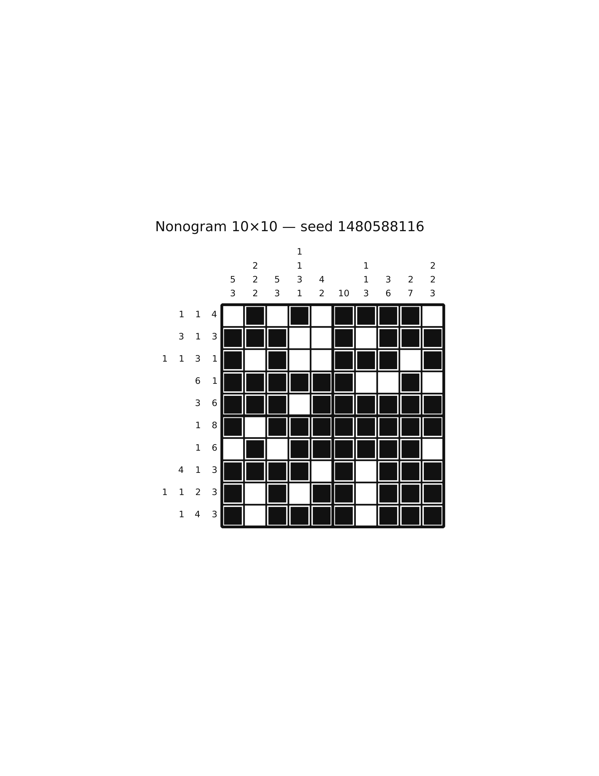 Nonogram 10×10 #78 — solution