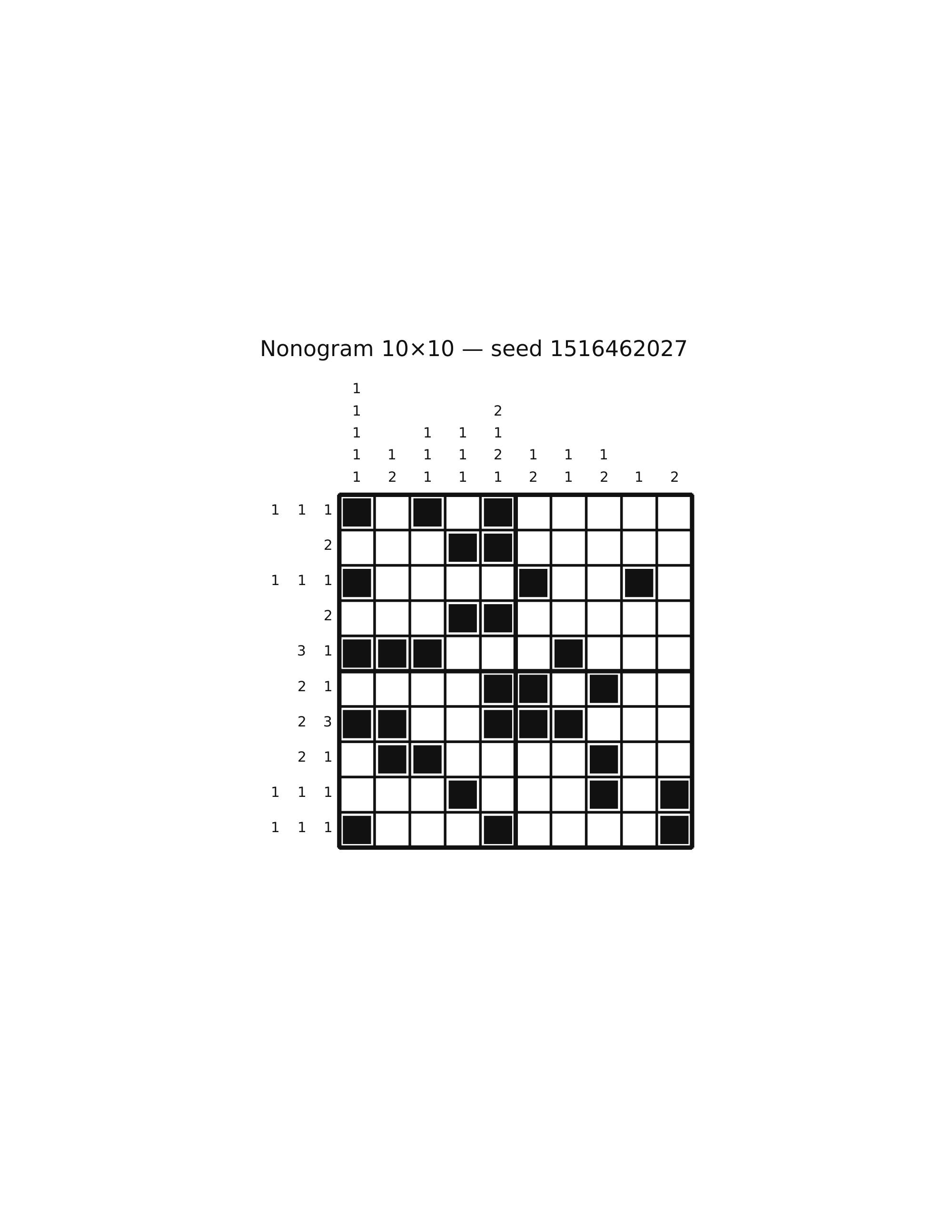 Nonogram 10×10 #25 — solution