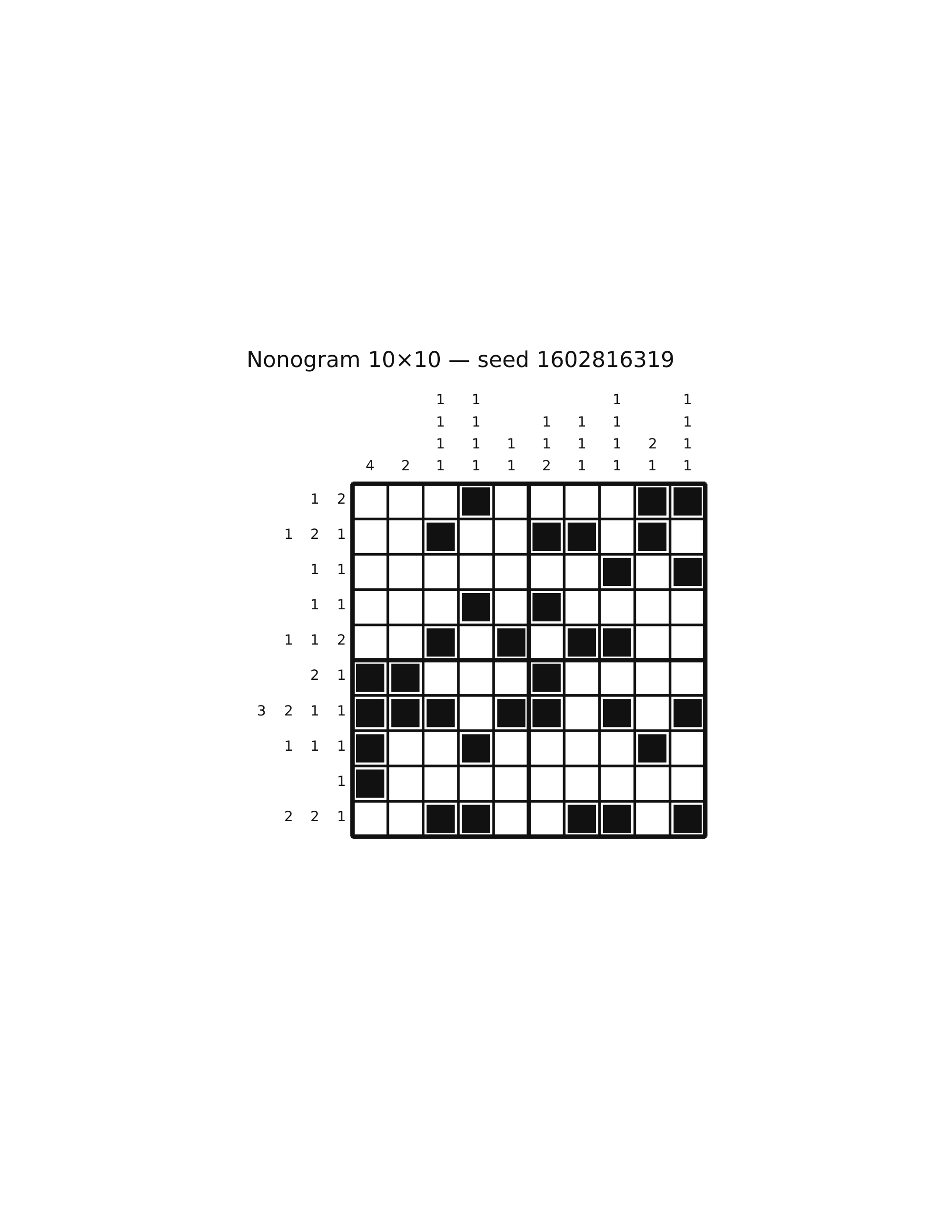 Nonogram 10×10 #78 — solution