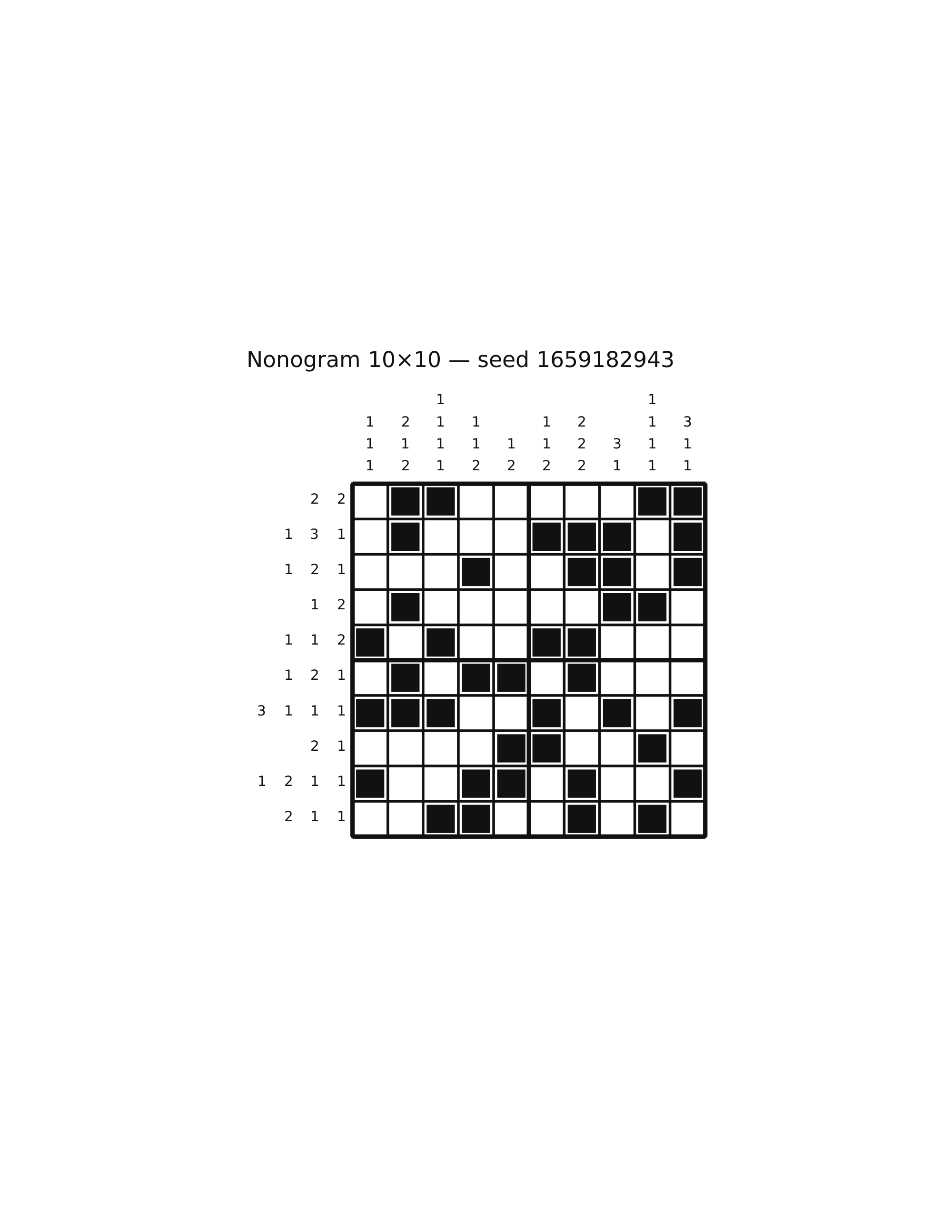 Nonogram 10×10 #11 — solution