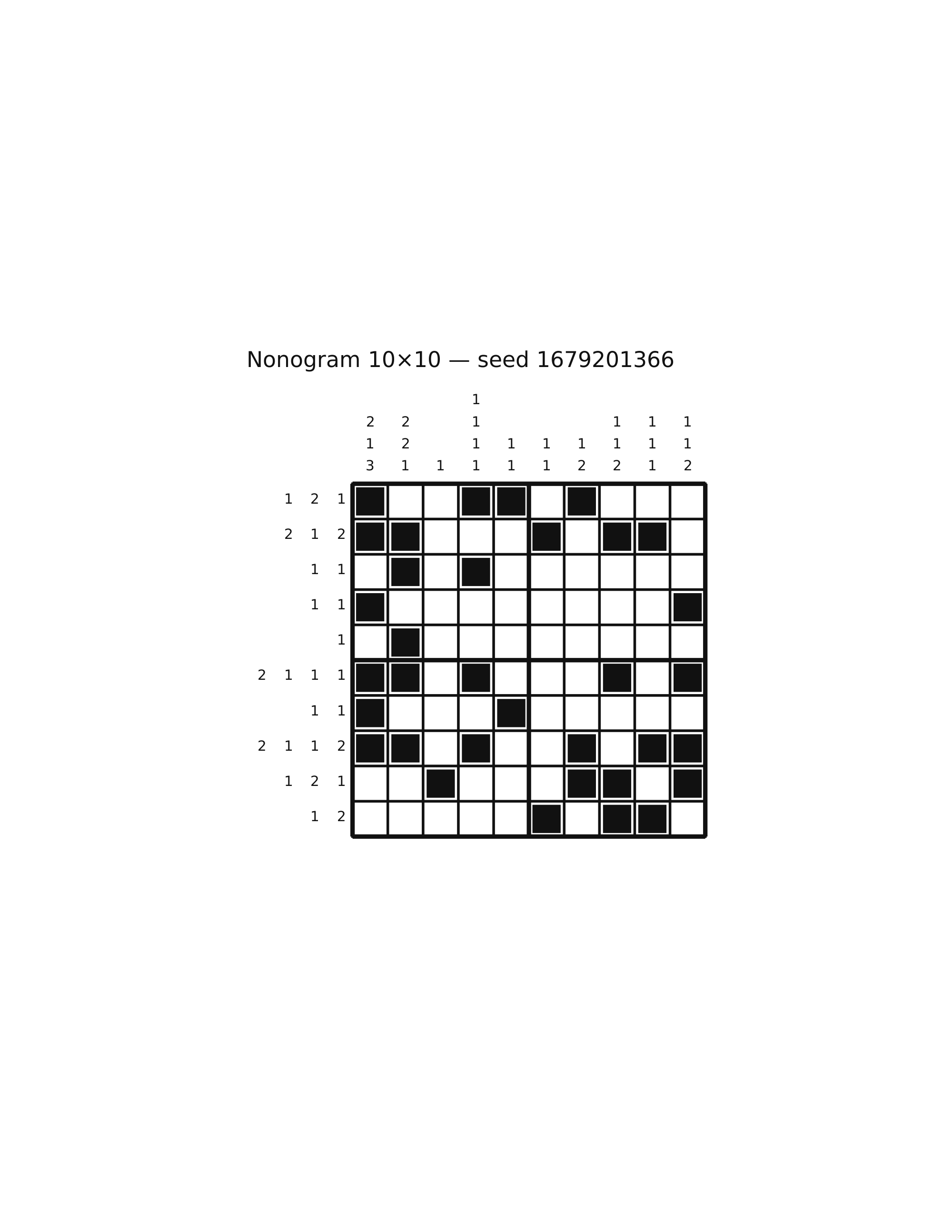 Nonogram 10×10 #18 — solution