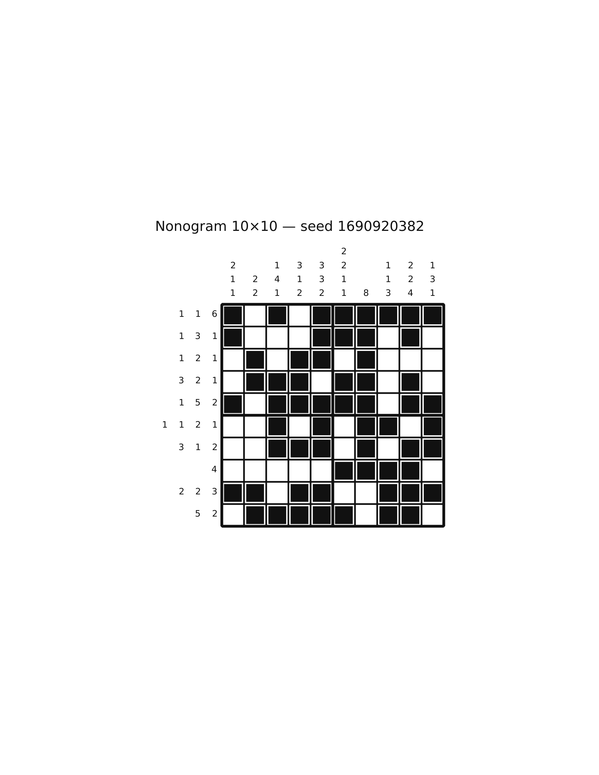 Nonogram 10×10 #44 — solution