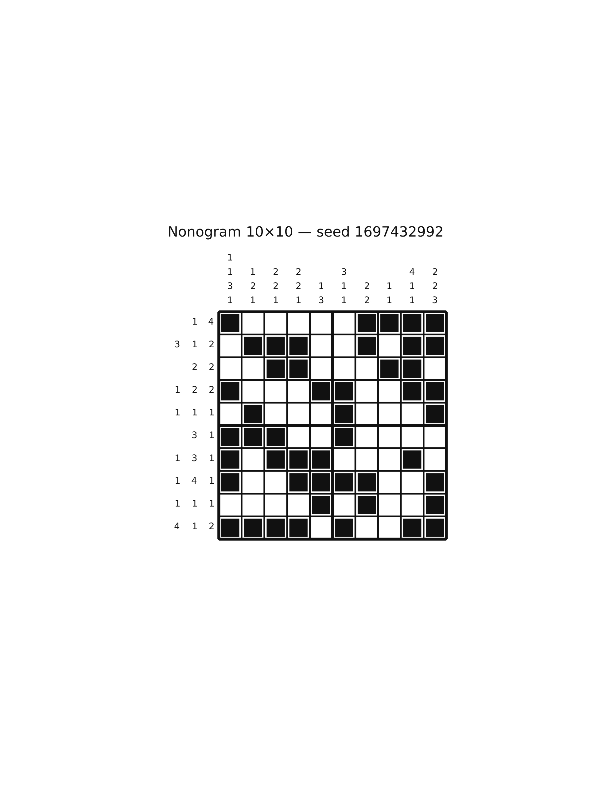 Nonogram 10×10 #12 — solution