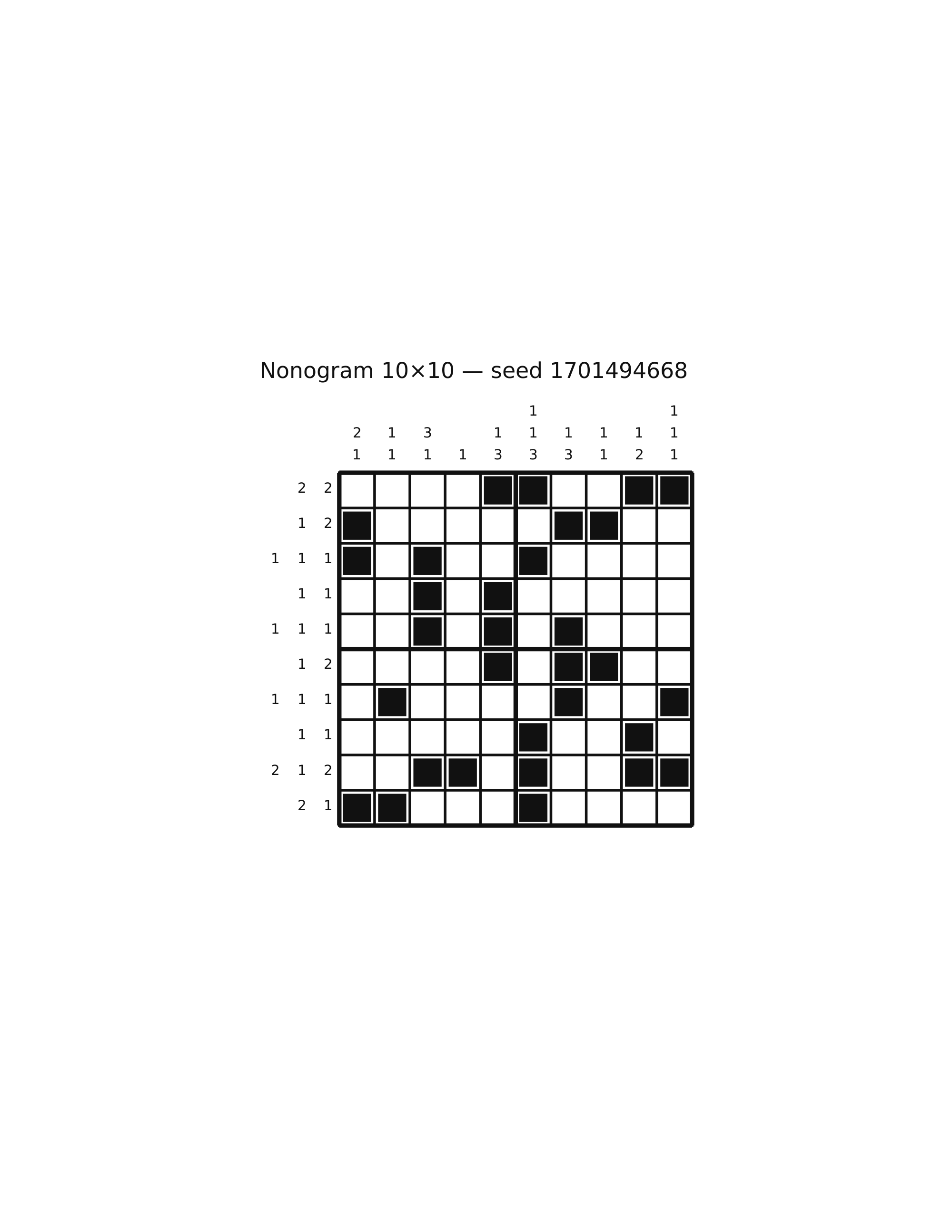 Nonogram 10×10 #12 — solution
