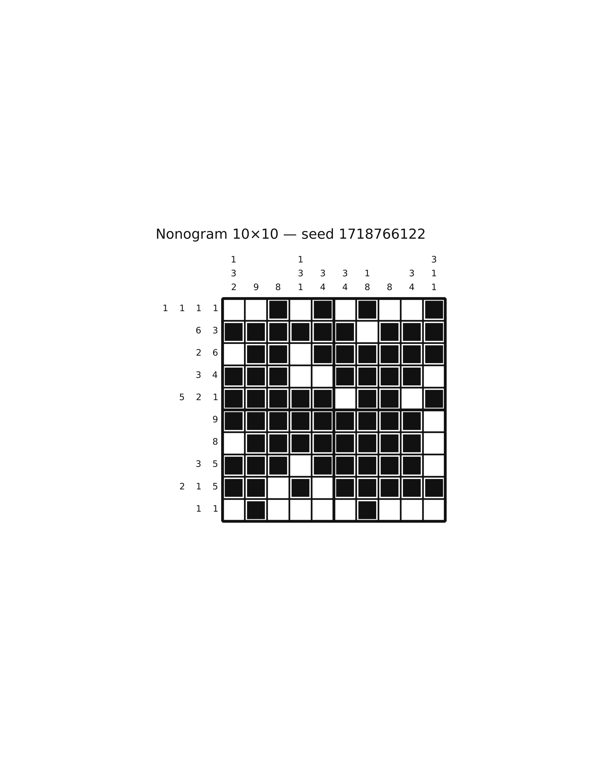 Nonogram 10×10 #44 — solution