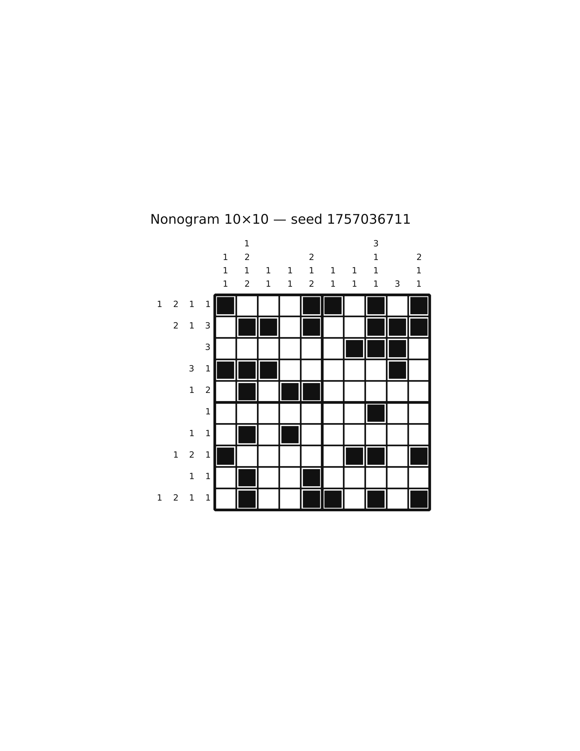 Nonogram 10×10 #43 — solution