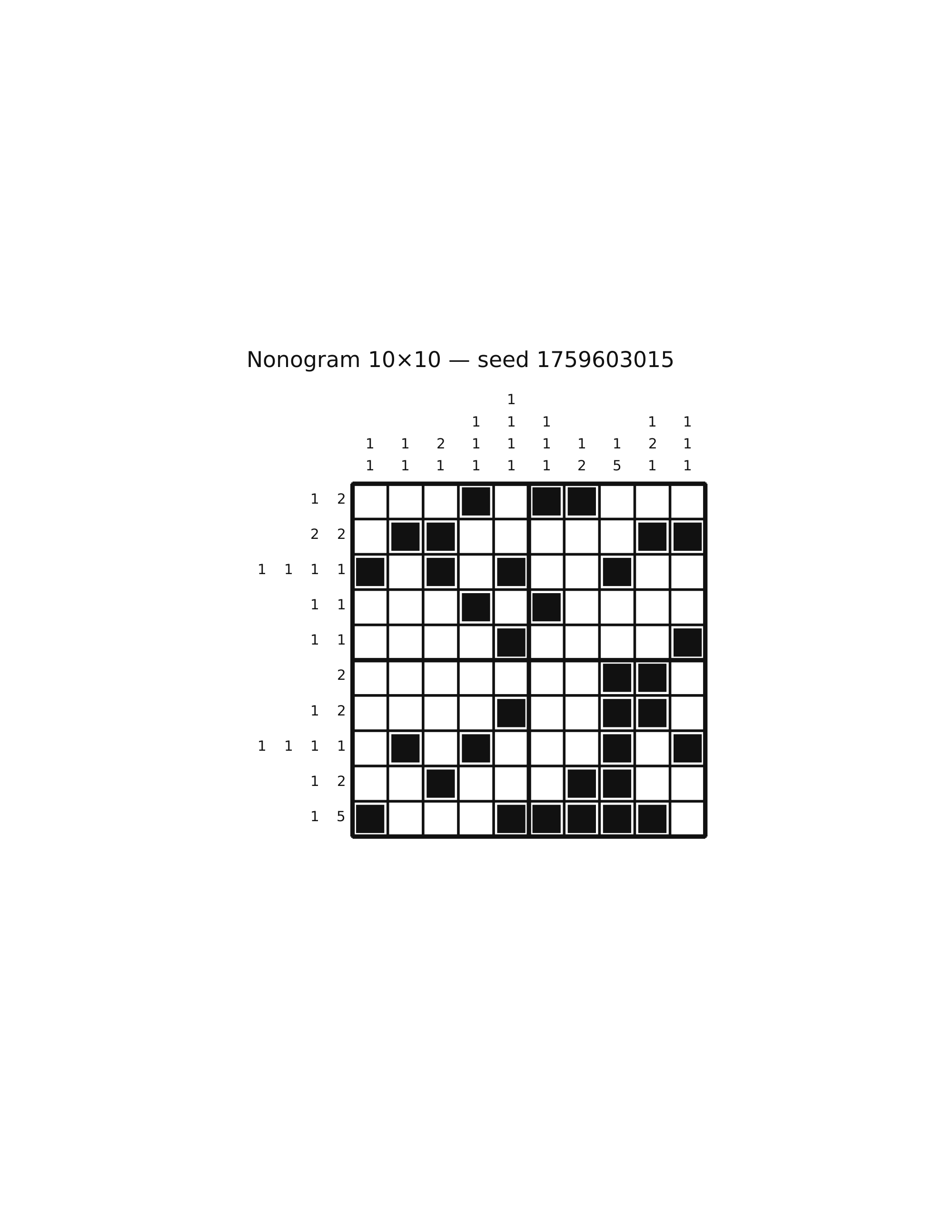 Nonogram 10×10 #19 — solution