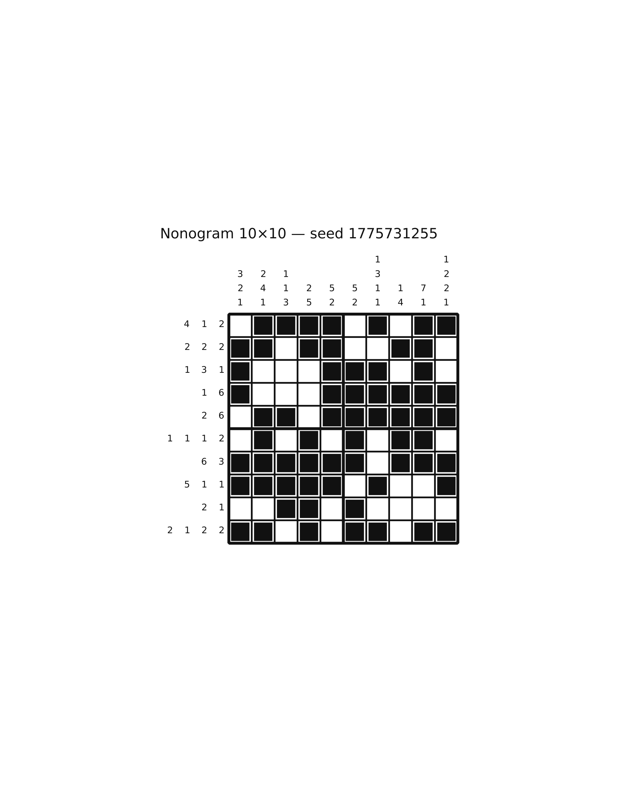 Nonogram 10×10 #16 — solution