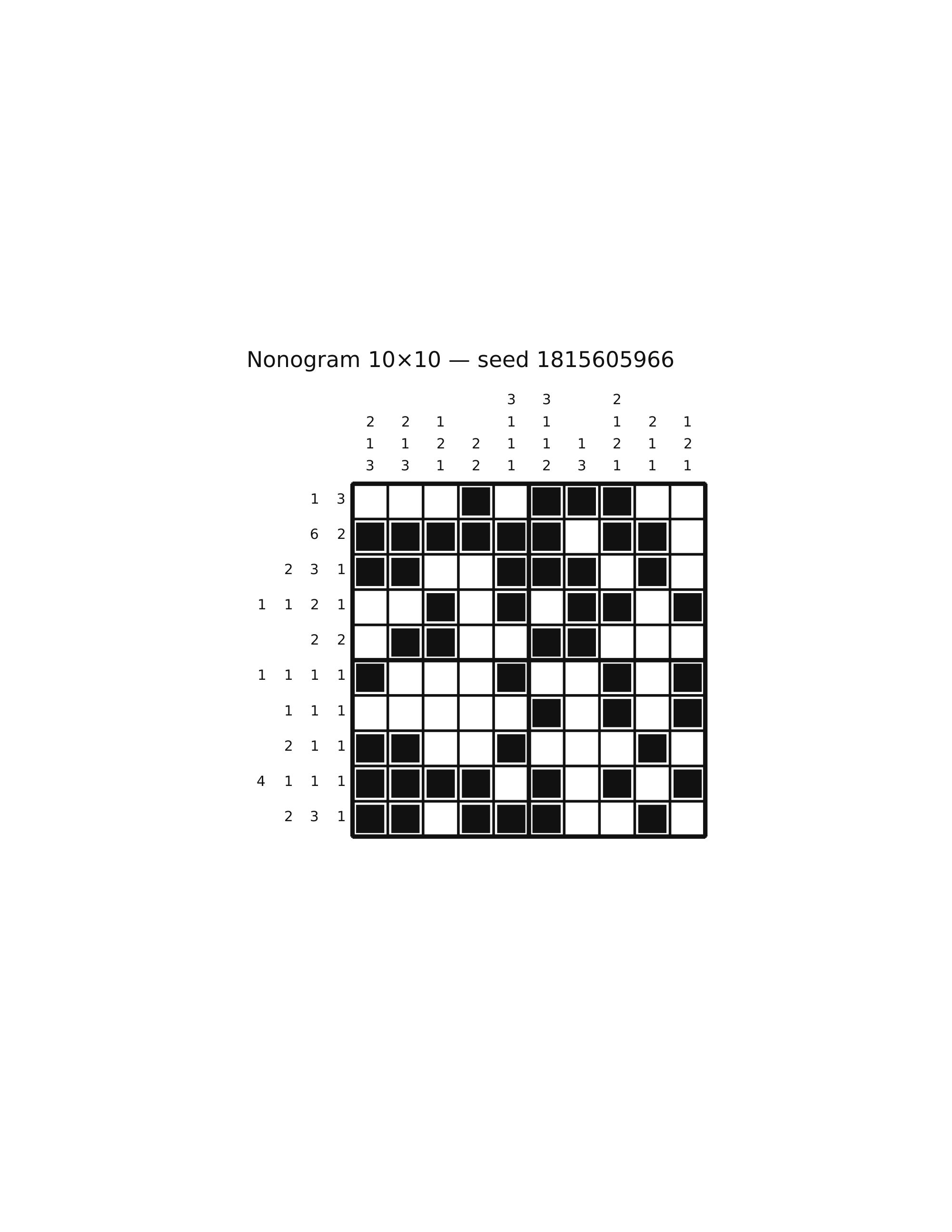 Nonogram 10×10 #16 — solution