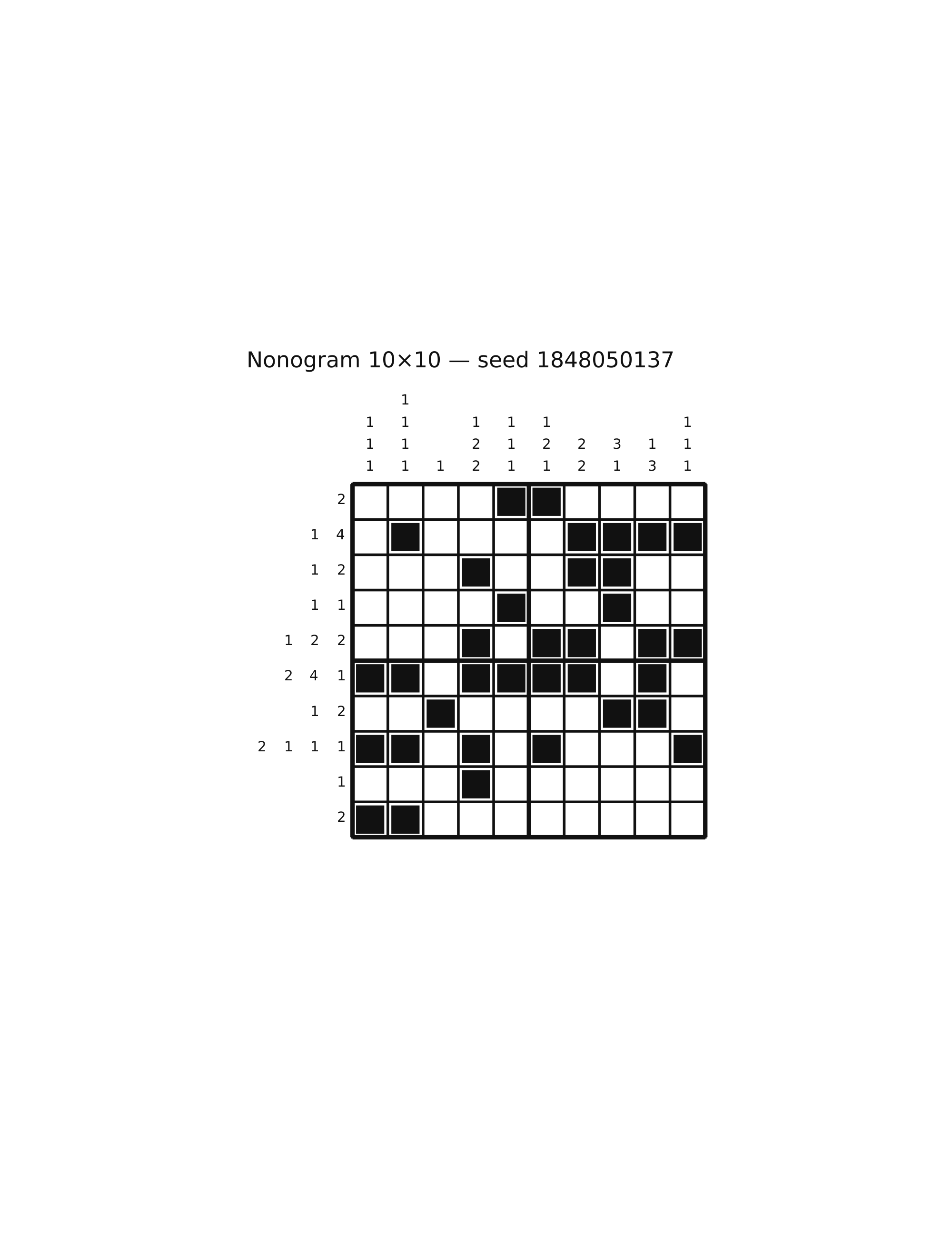 Nonogram 10×10 #77 — solution
