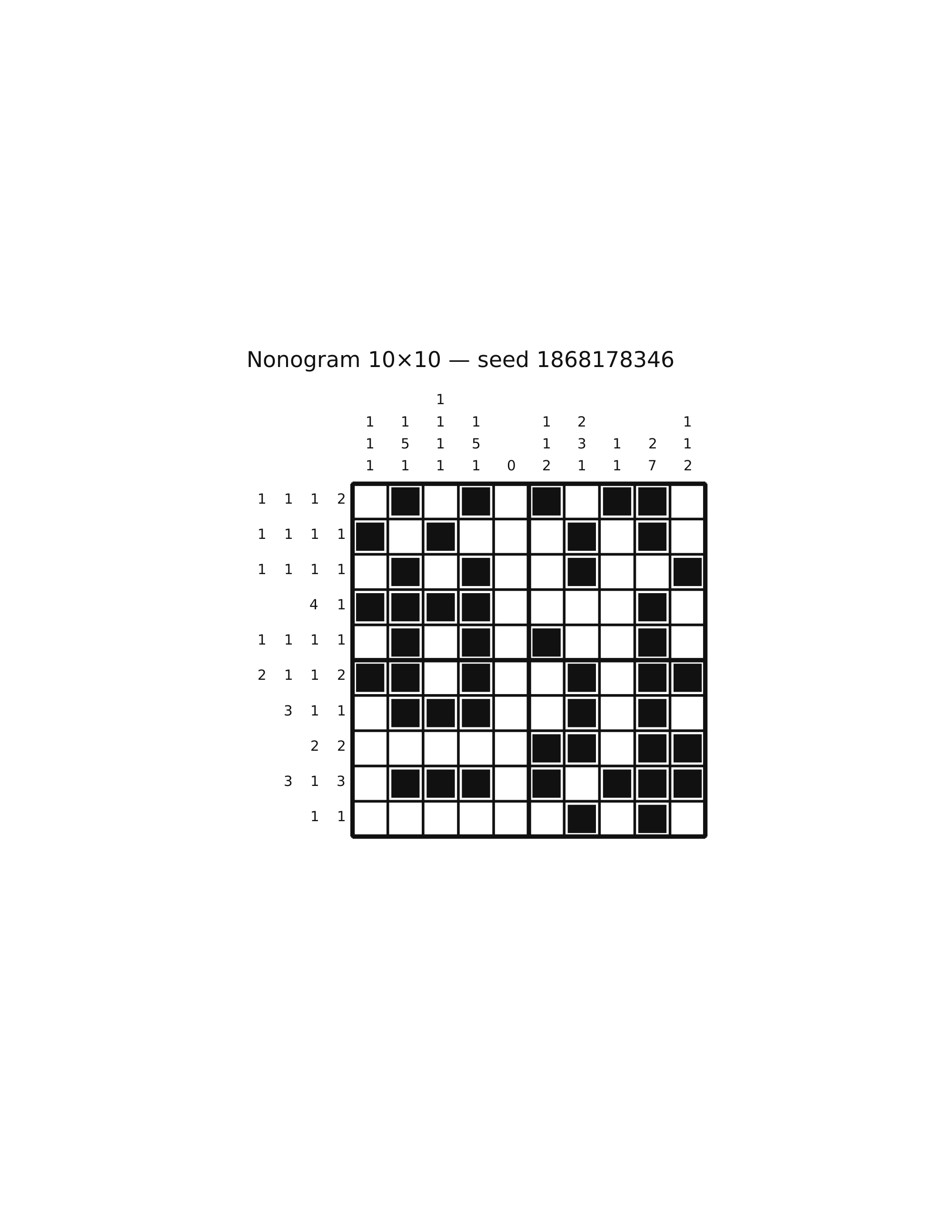 Nonogram 10×10 #69 — solution