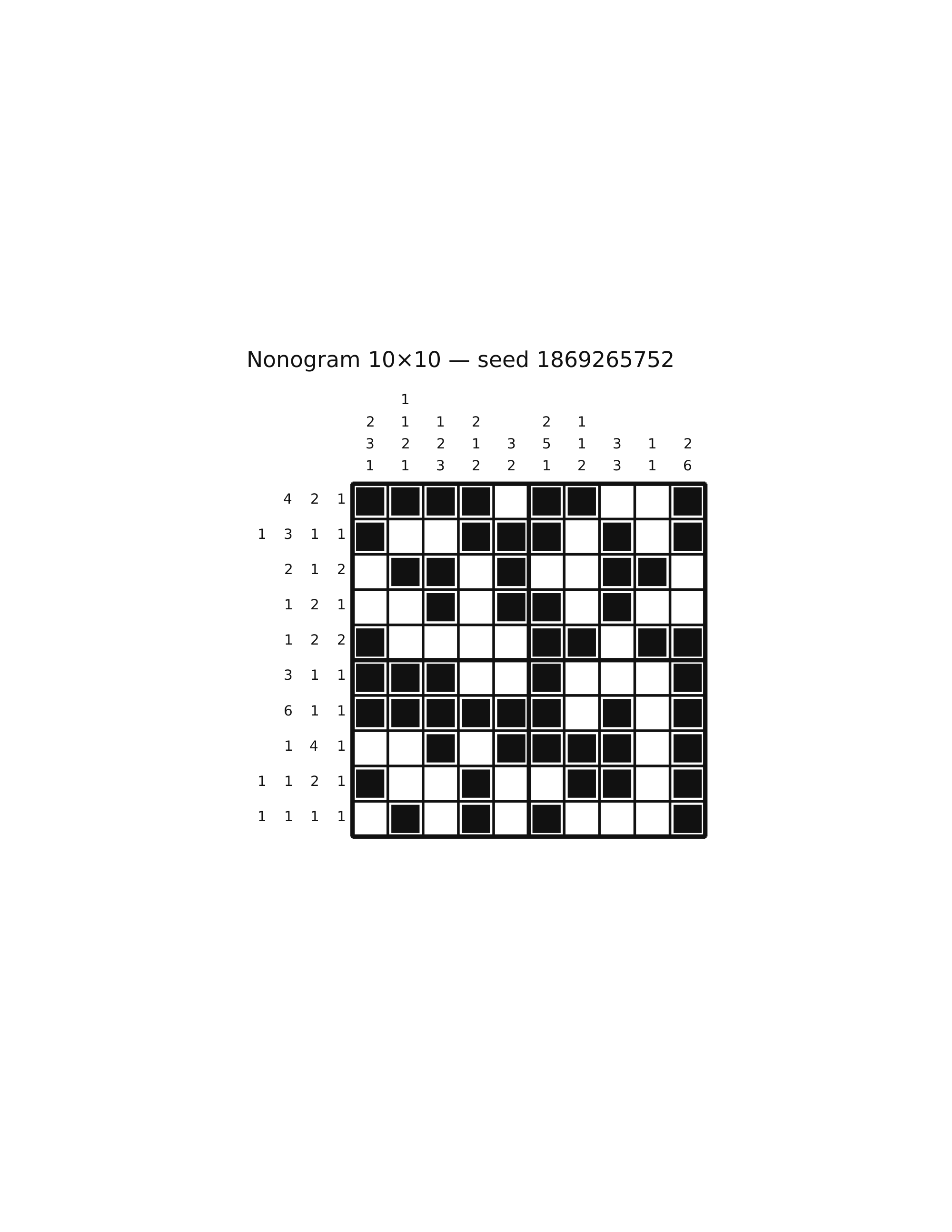 Nonogram 10×10 #67 — solution
