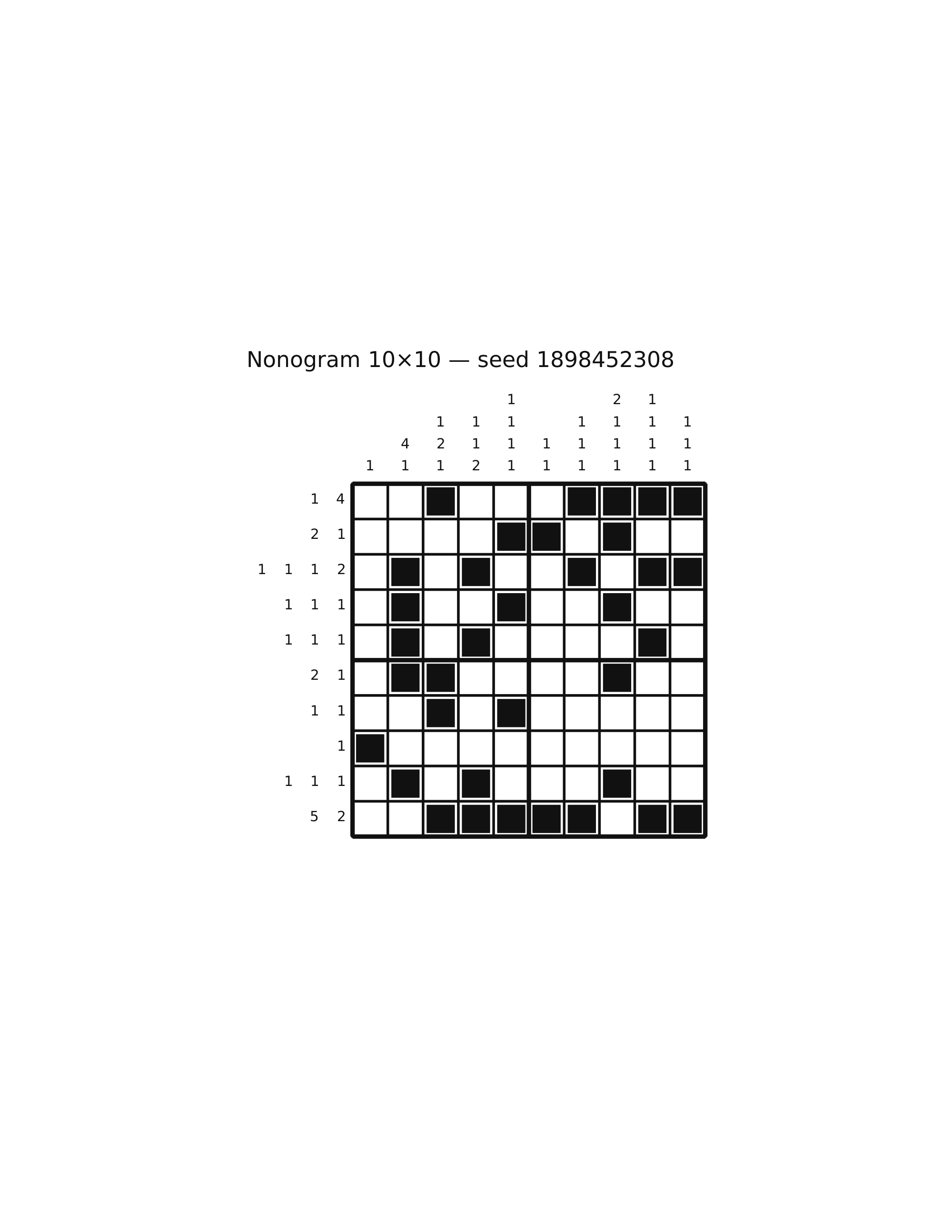 Nonogram 10×10 #13 — solution