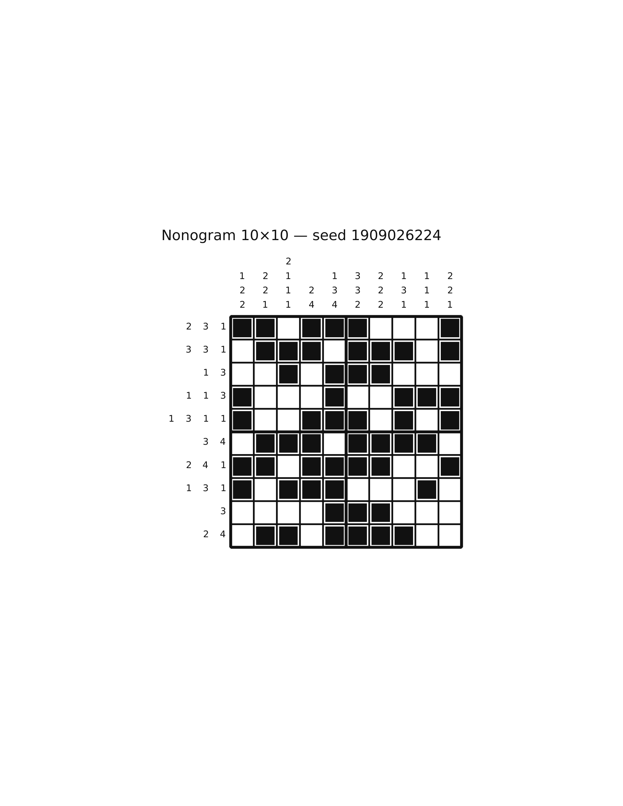 Nonogram 10×10 #56 — solution
