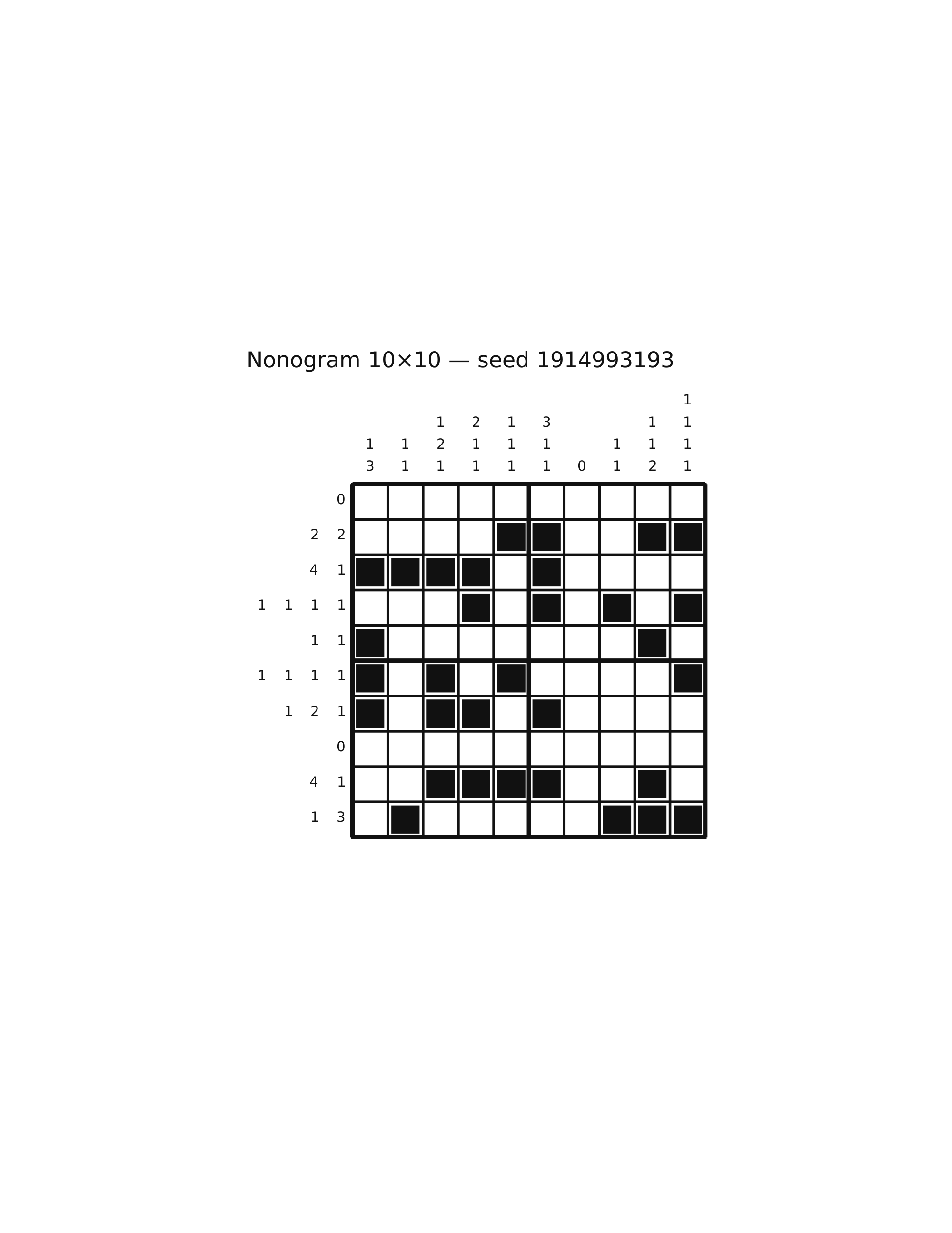 Nonogram 10×10 #72 — solution
