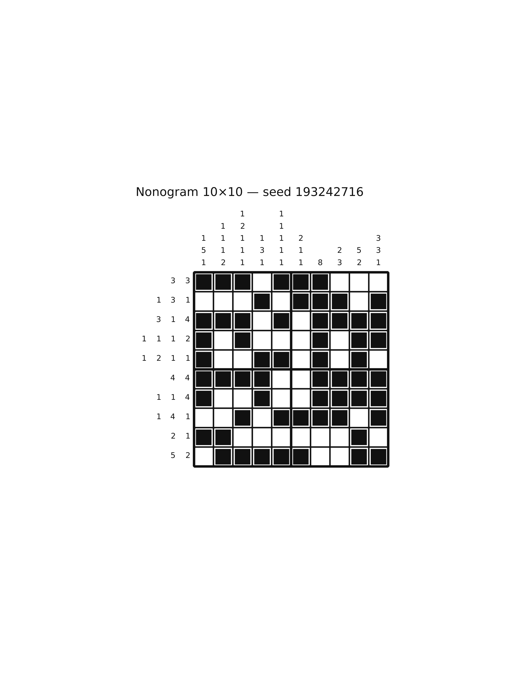 Nonogram 10×10 #16 — solution