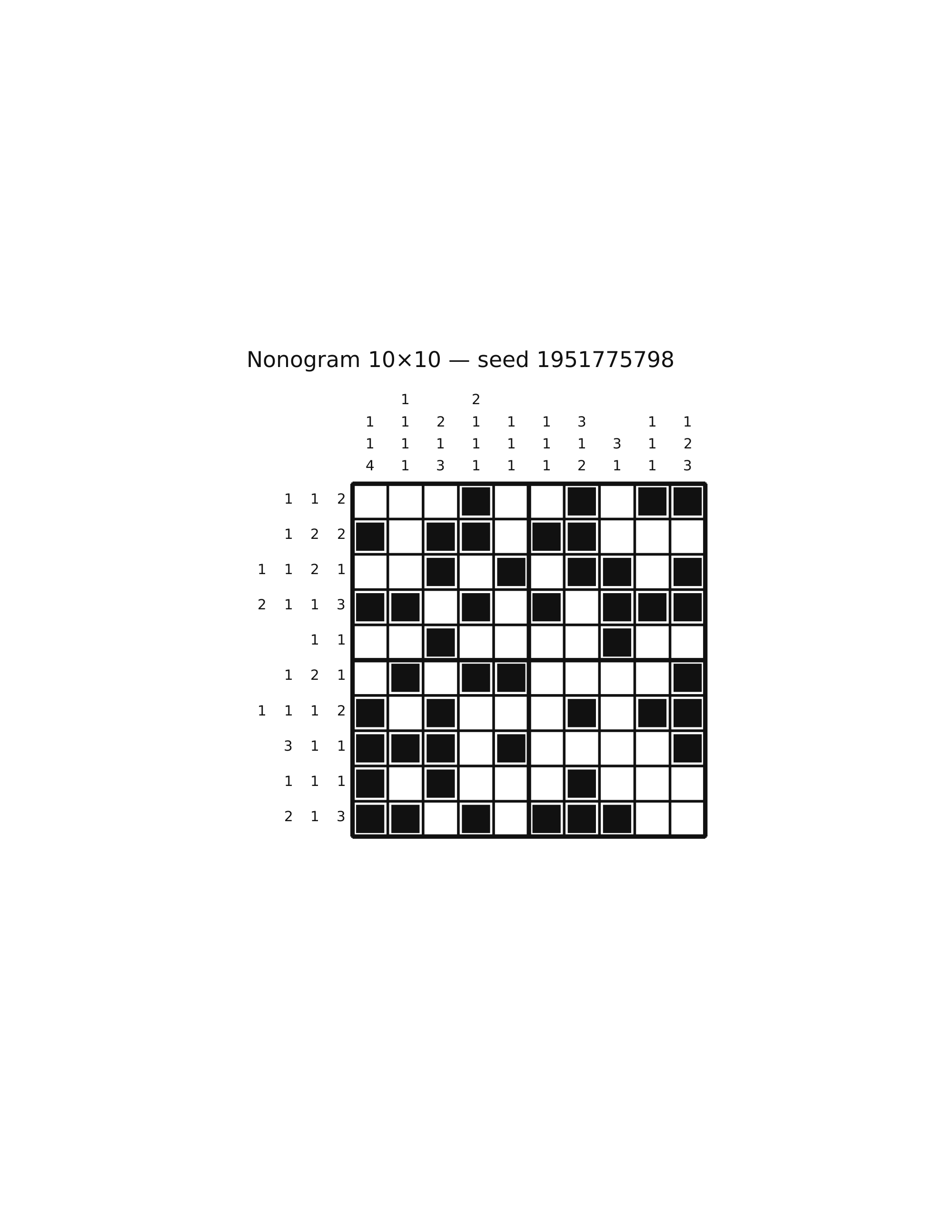 Nonogram 10×10 #31 — solution