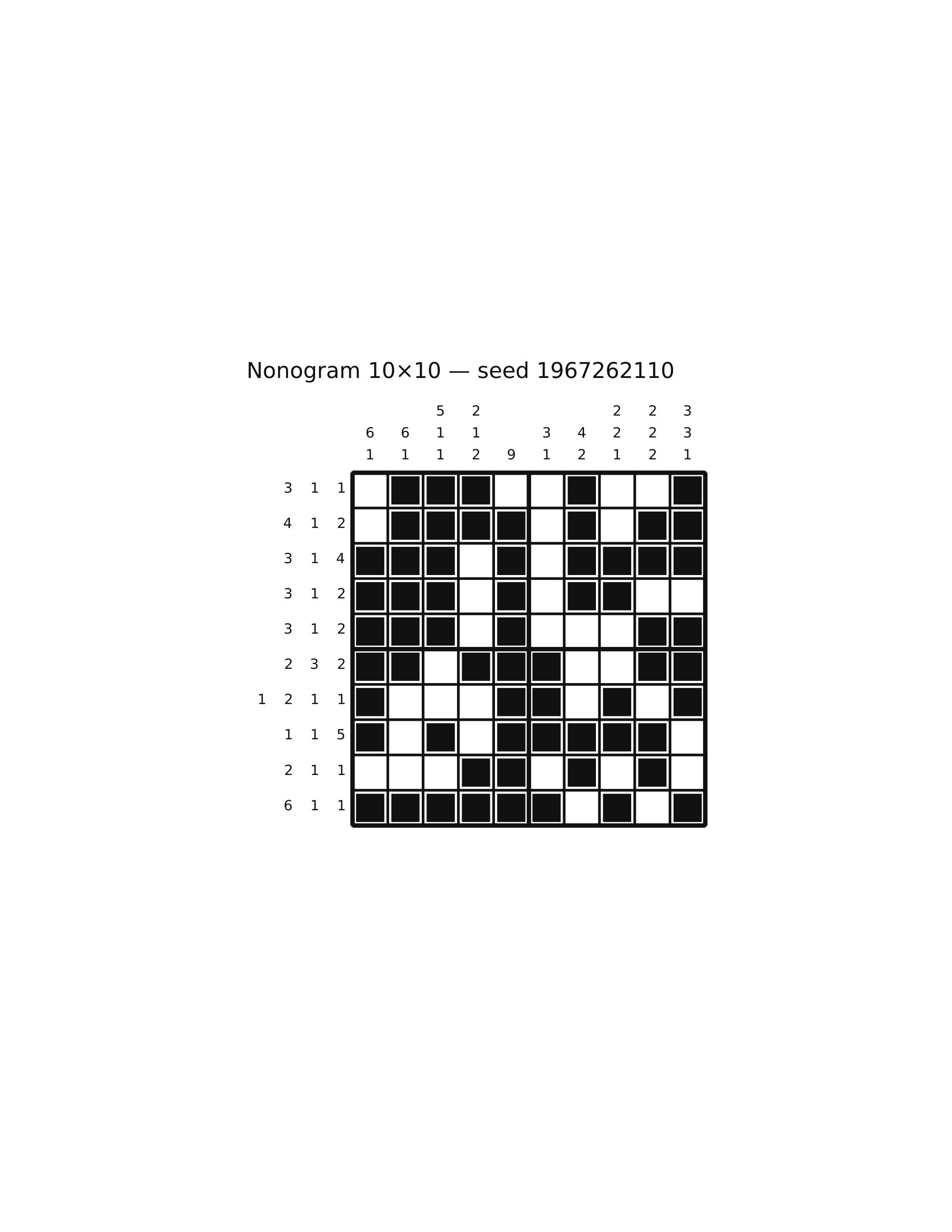 Nonogram 10×10 #40 — solution