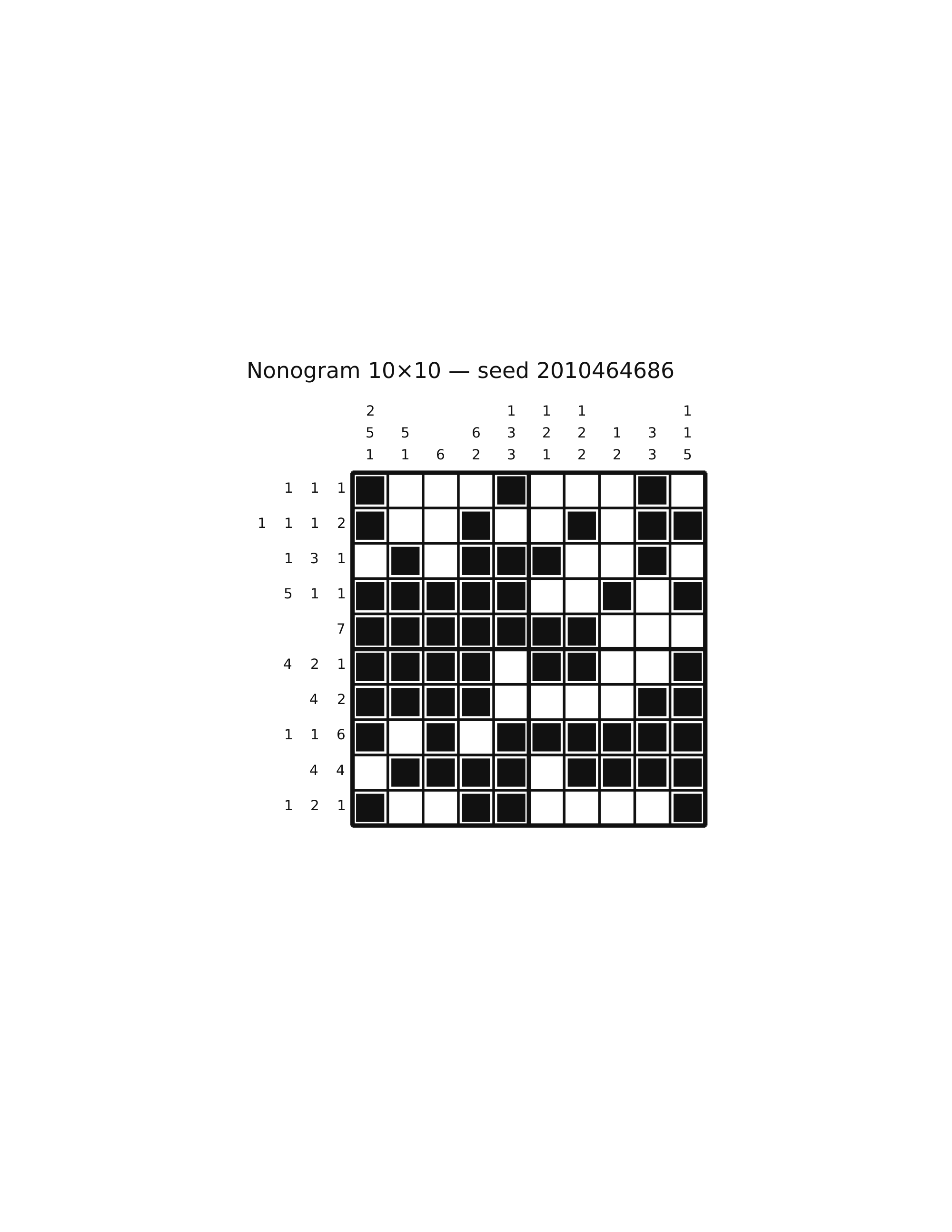 Nonogram 10×10 #69 — solution