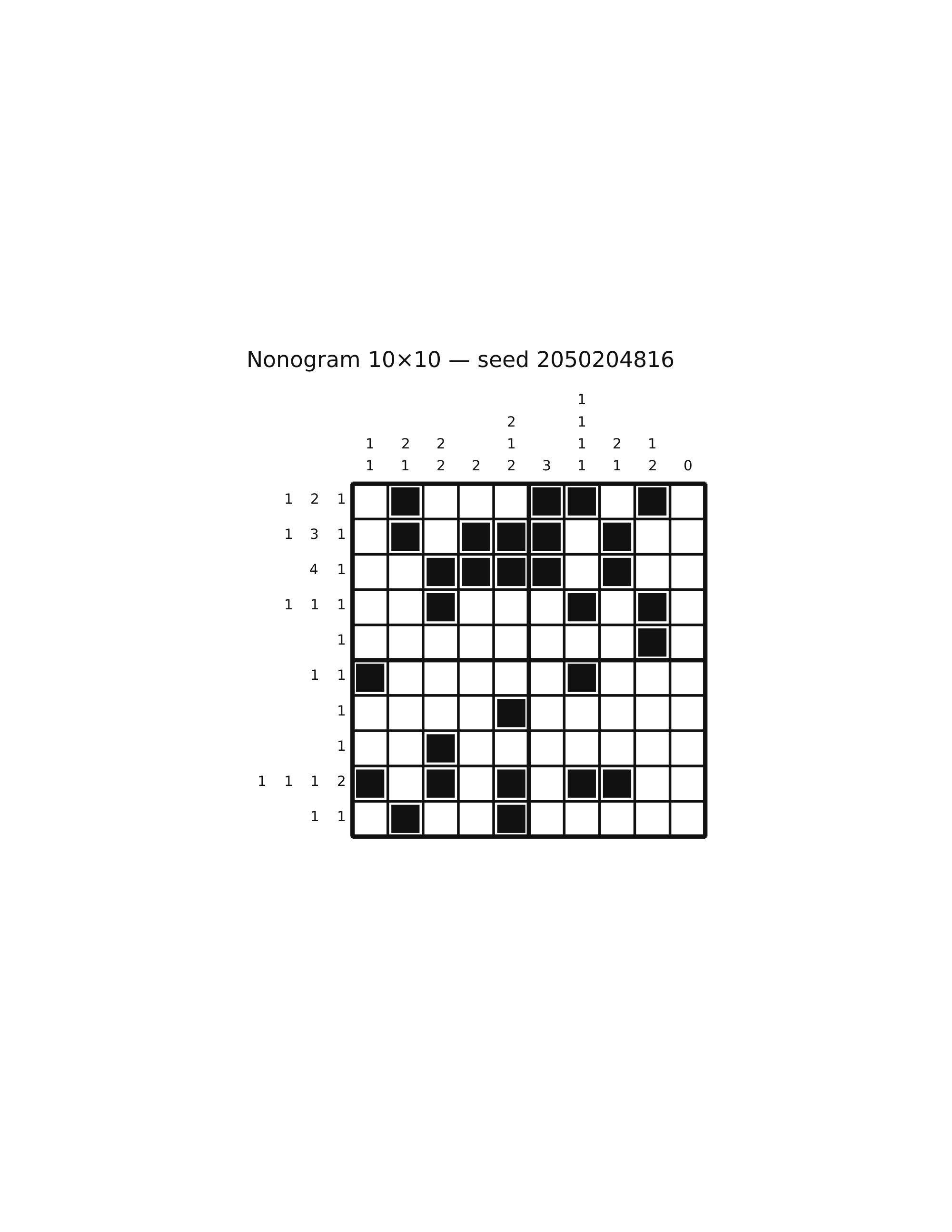 Nonogram 10×10 #51 — solution