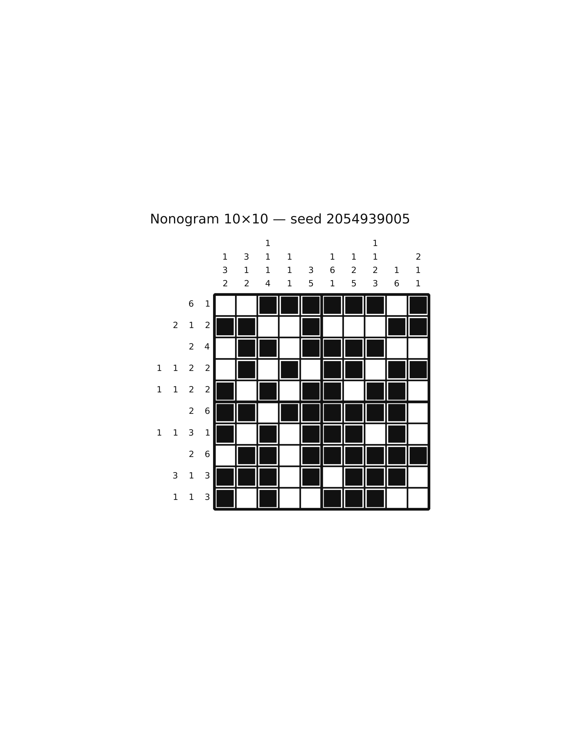 Nonogram 10×10 #55 — solution