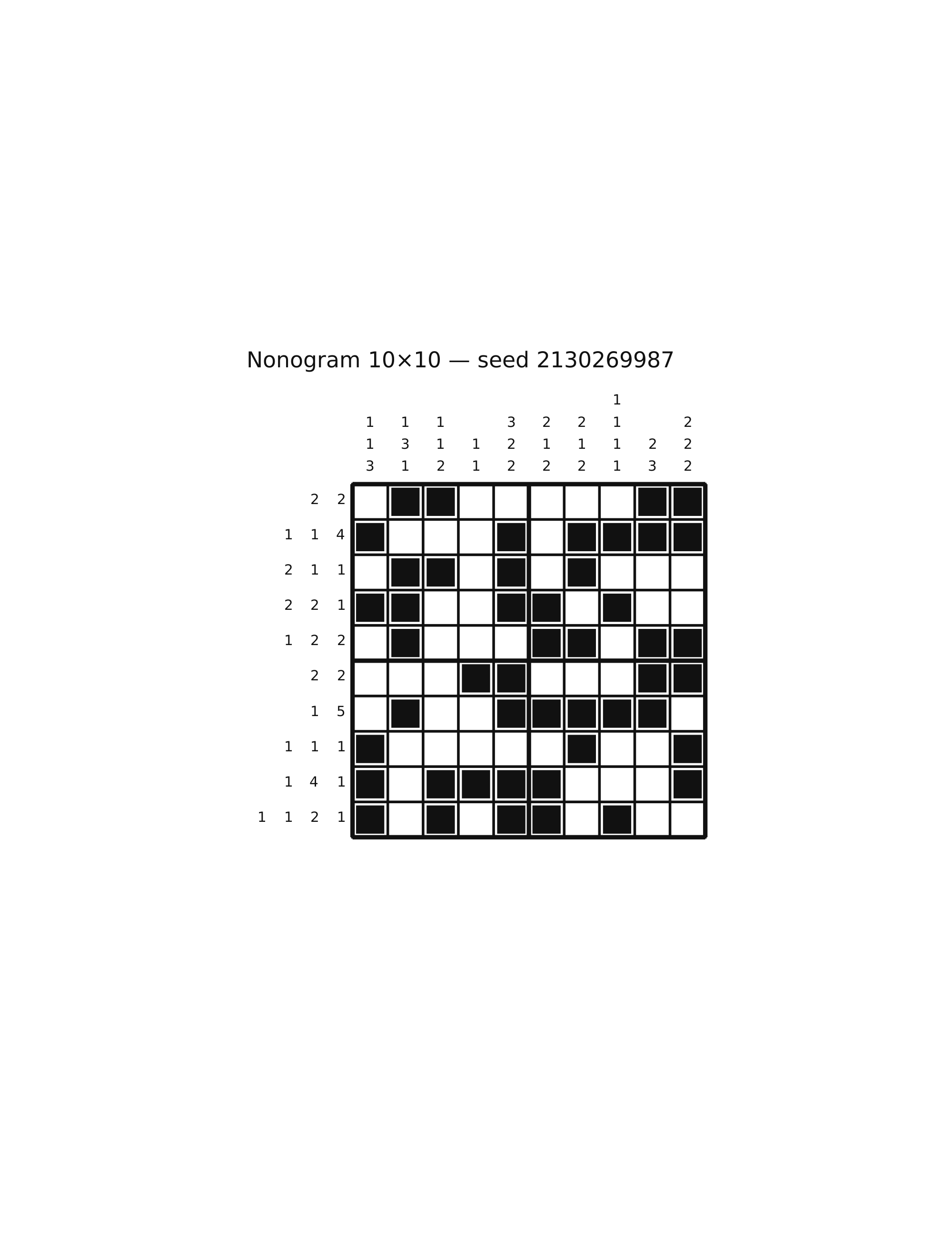 Nonogram 10×10 #51 — solution