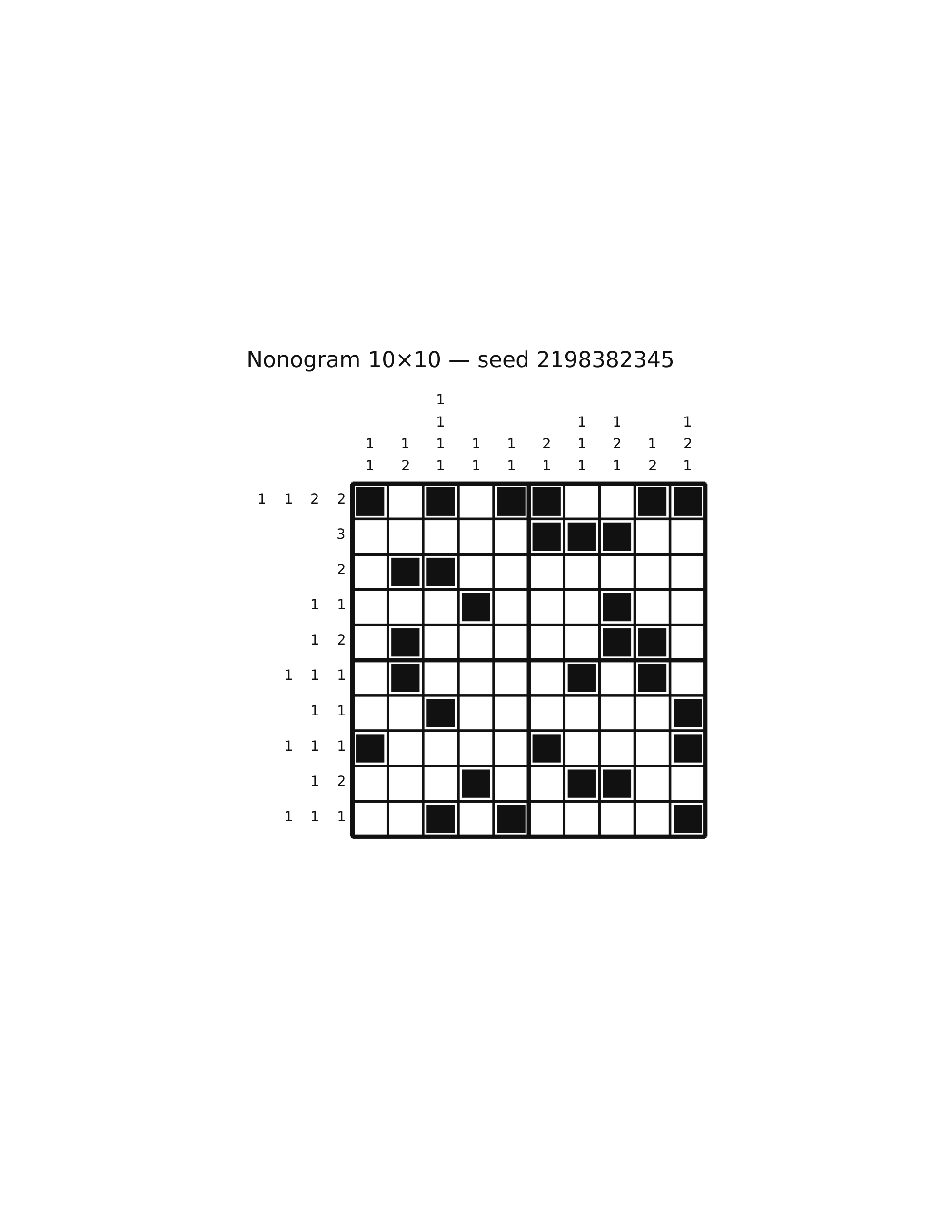 Nonogram 10×10 #33 — solution