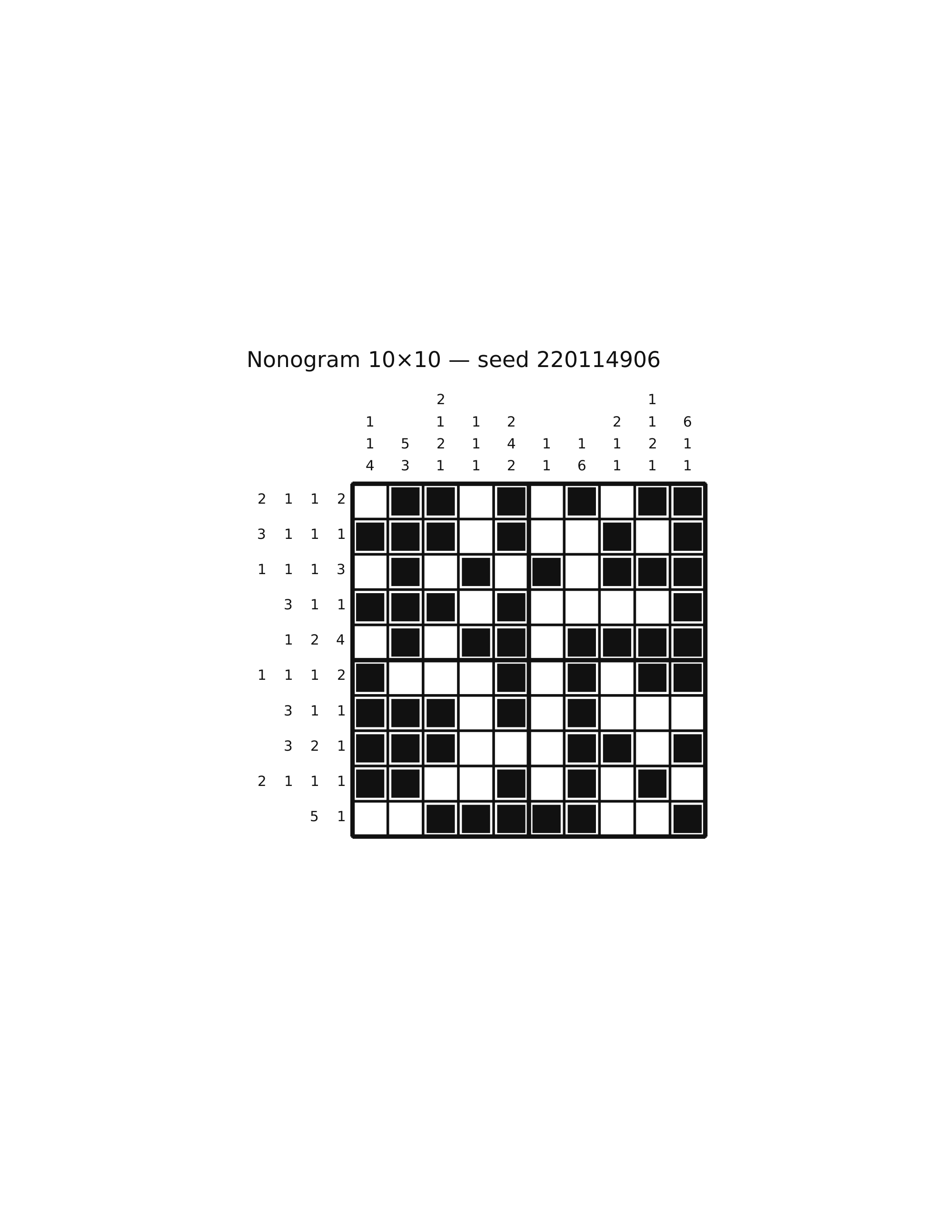 Nonogram 10×10 #40 — solution