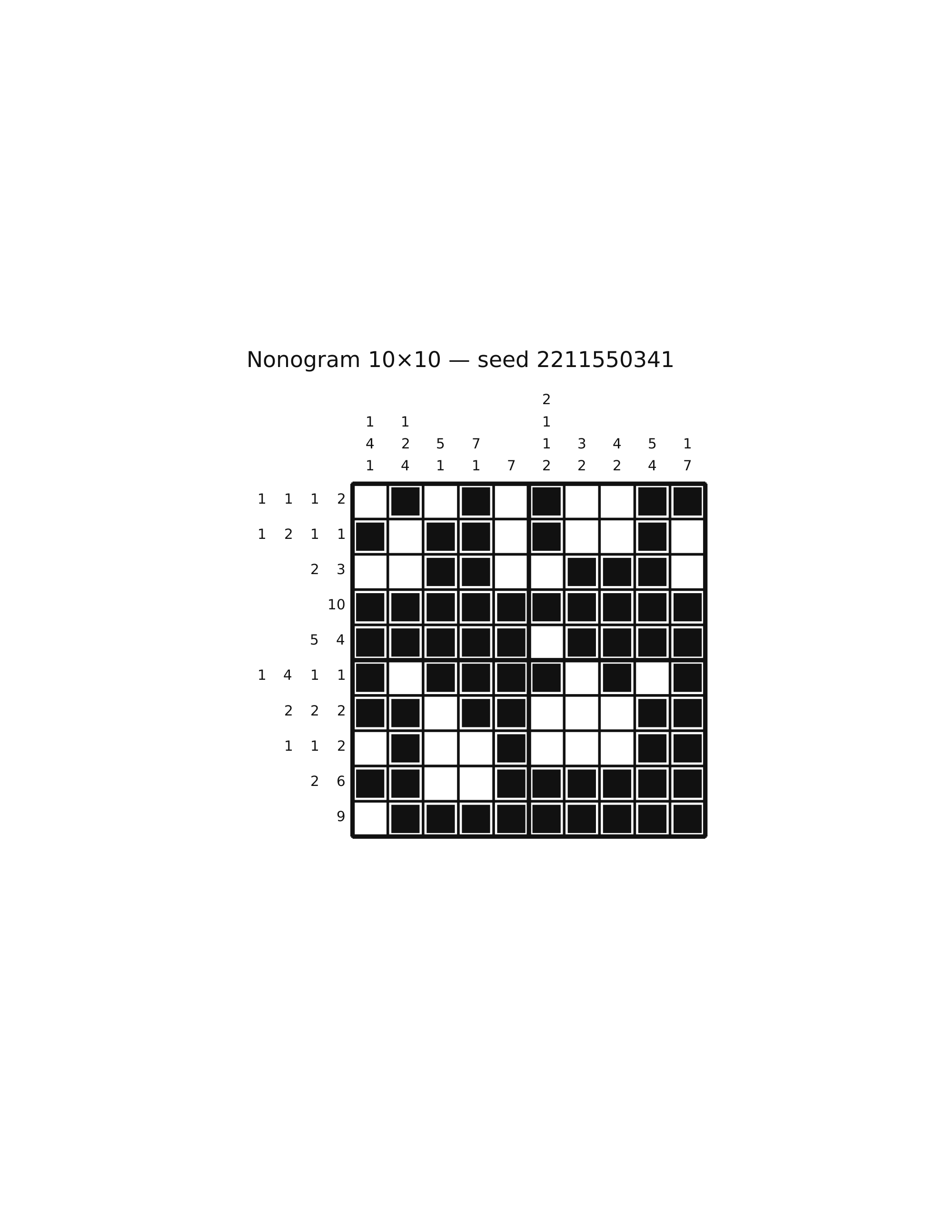 Nonogram 10×10 #59 — solution