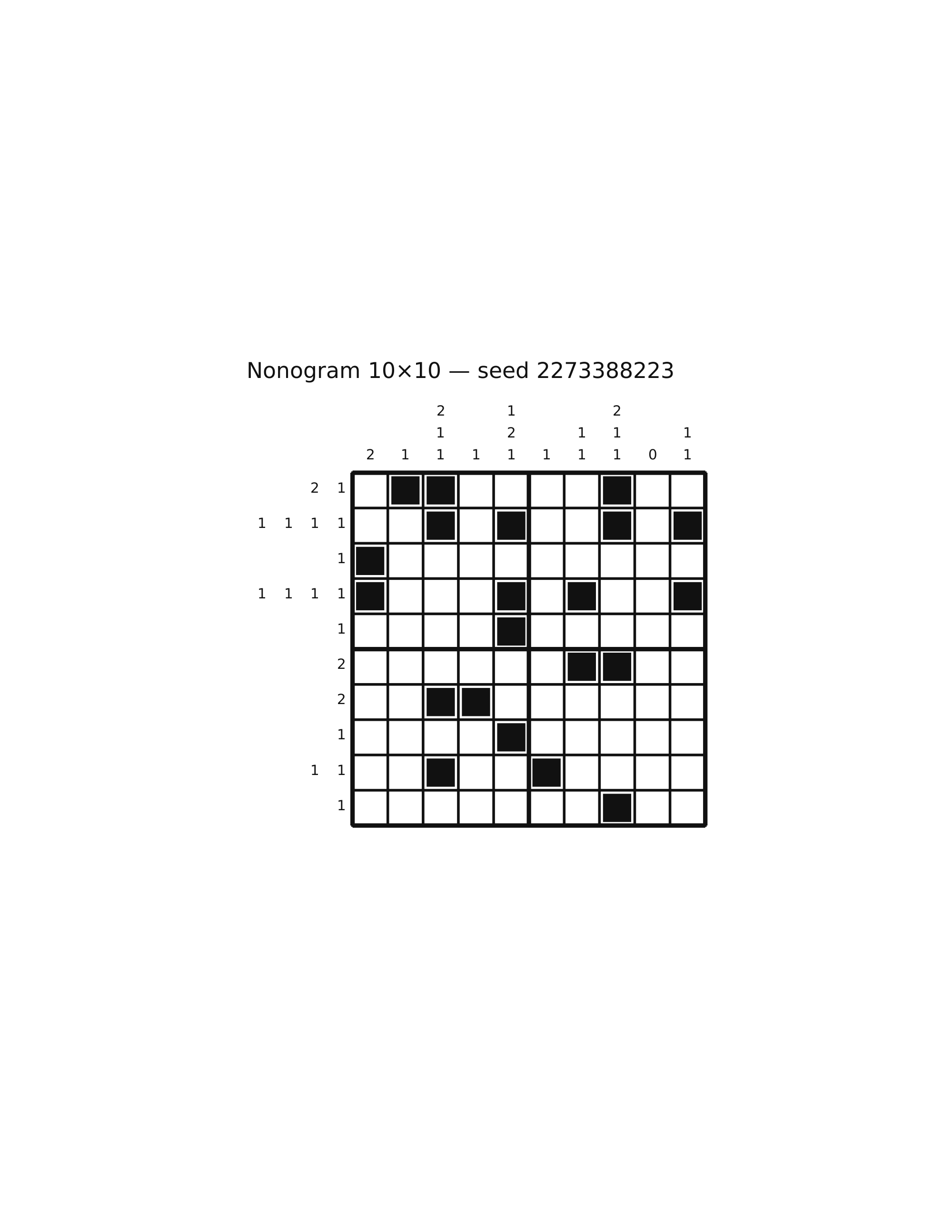 Nonogram 10×10 #57 — solution