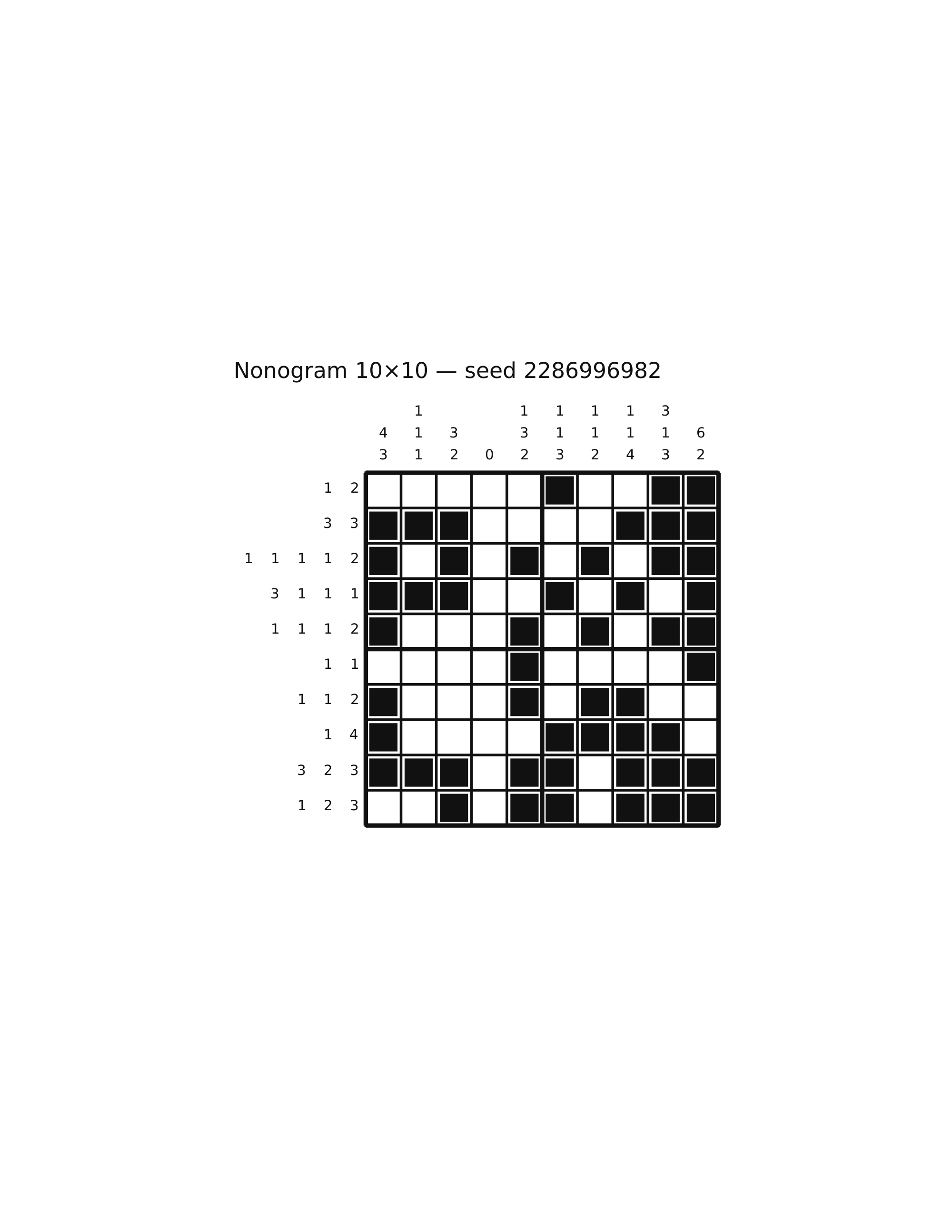 Nonogram 10×10 #72 — solution