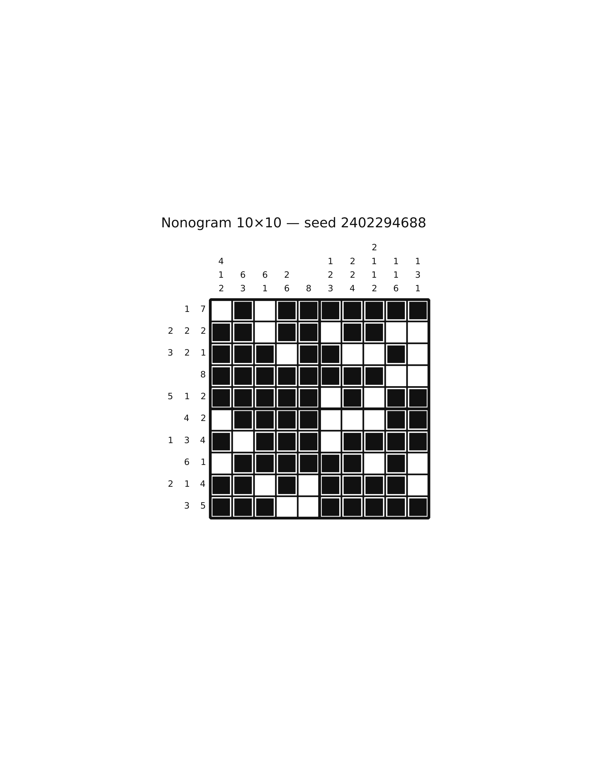 Nonogram 10×10 #78 — solution