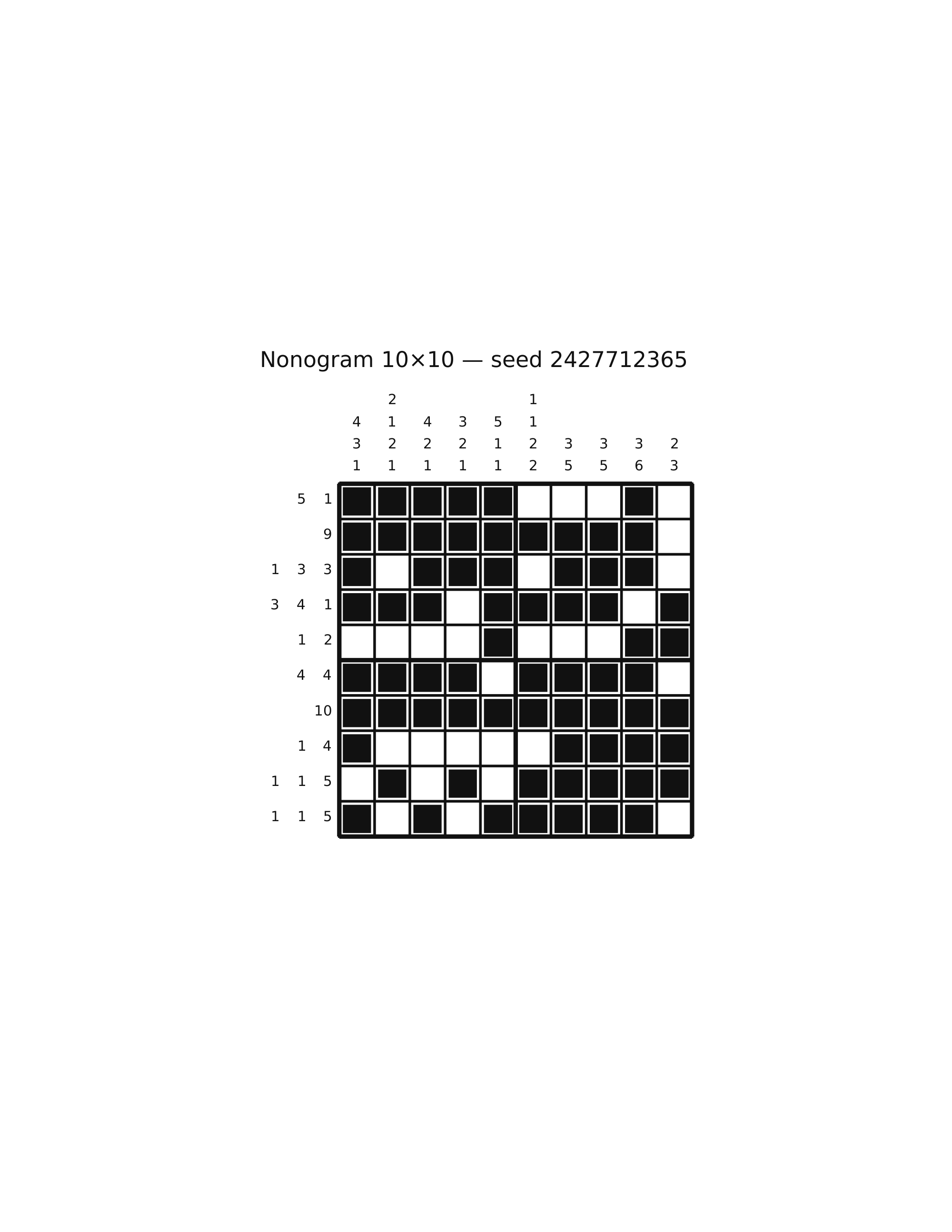Nonogram 10×10 #43 — solution