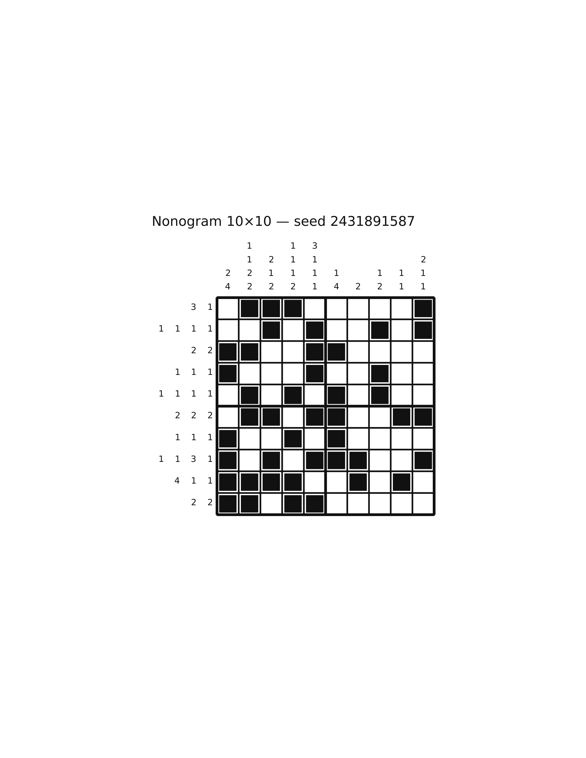 Nonogram 10×10 #62 — solution